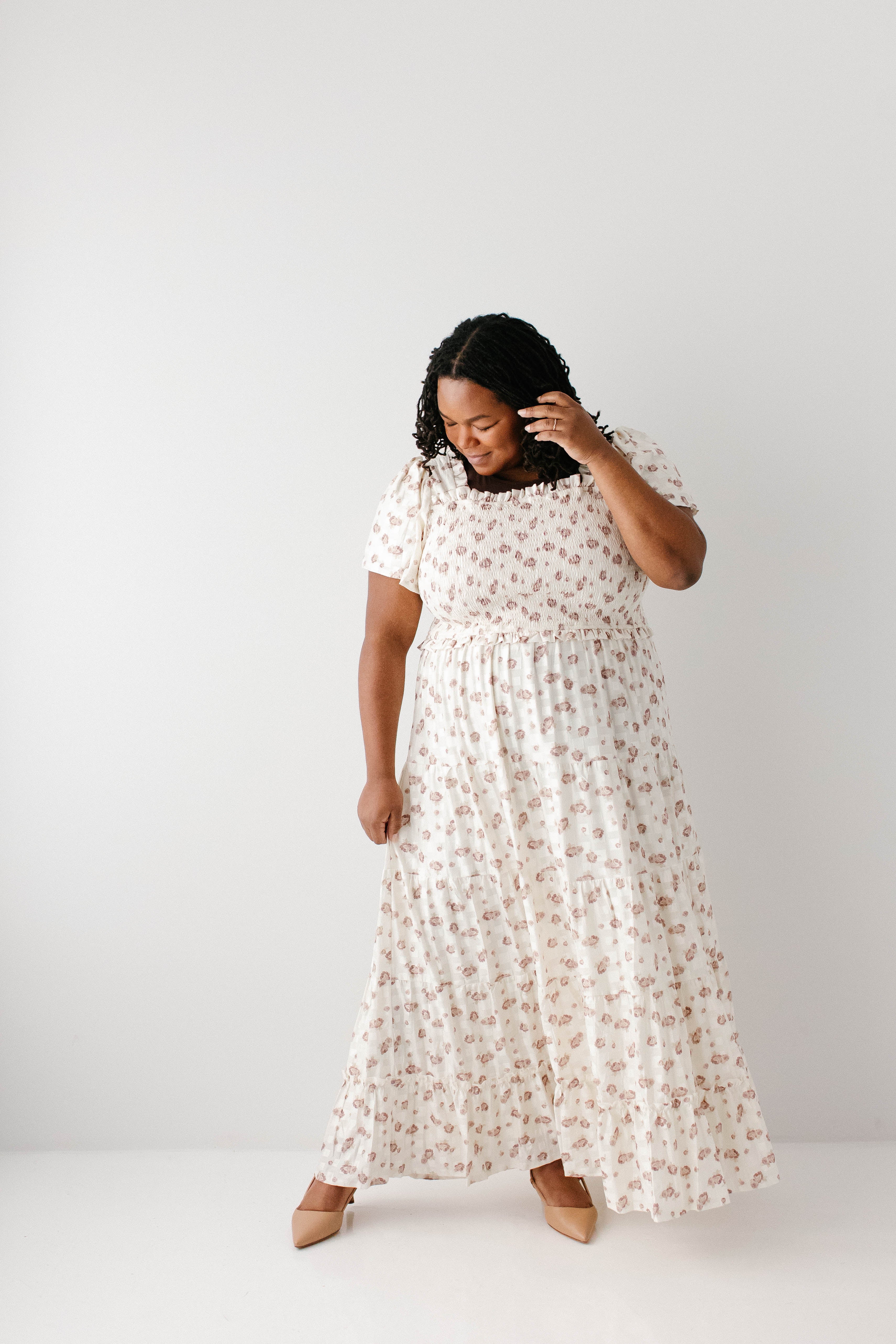 'Ariel' Smocked Bodice Floral Maxi Dress - Image 13