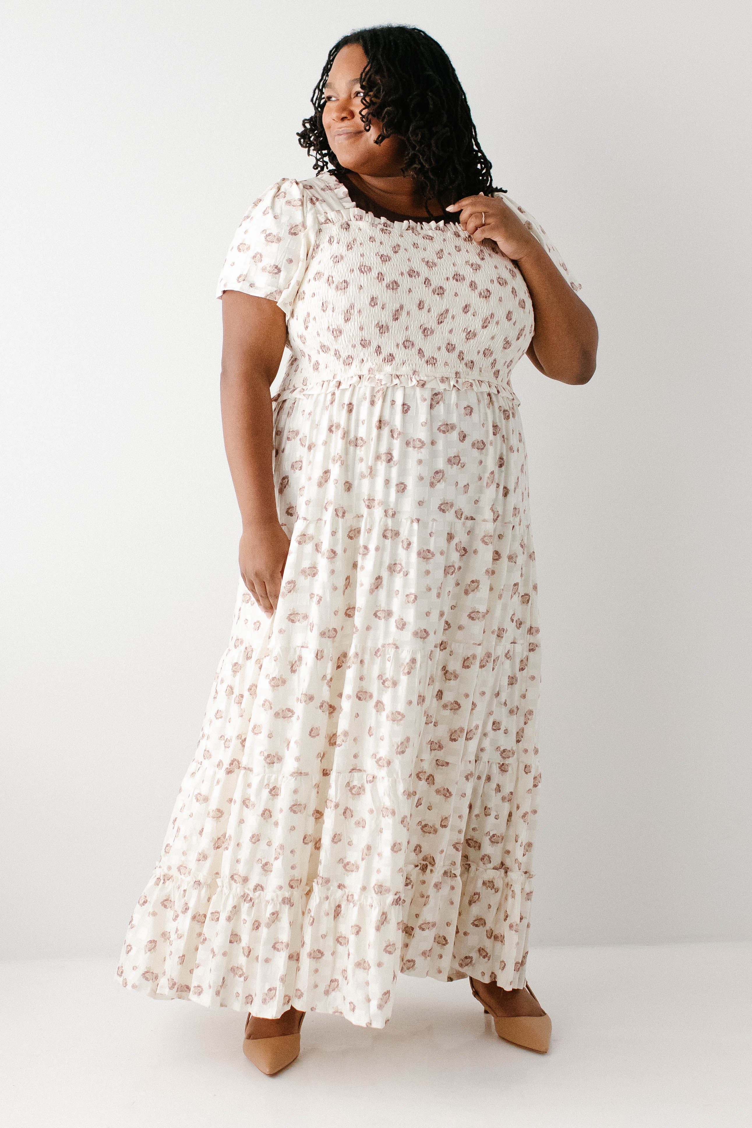 'Ariel' Smocked Bodice Floral Maxi Dress - Image 2