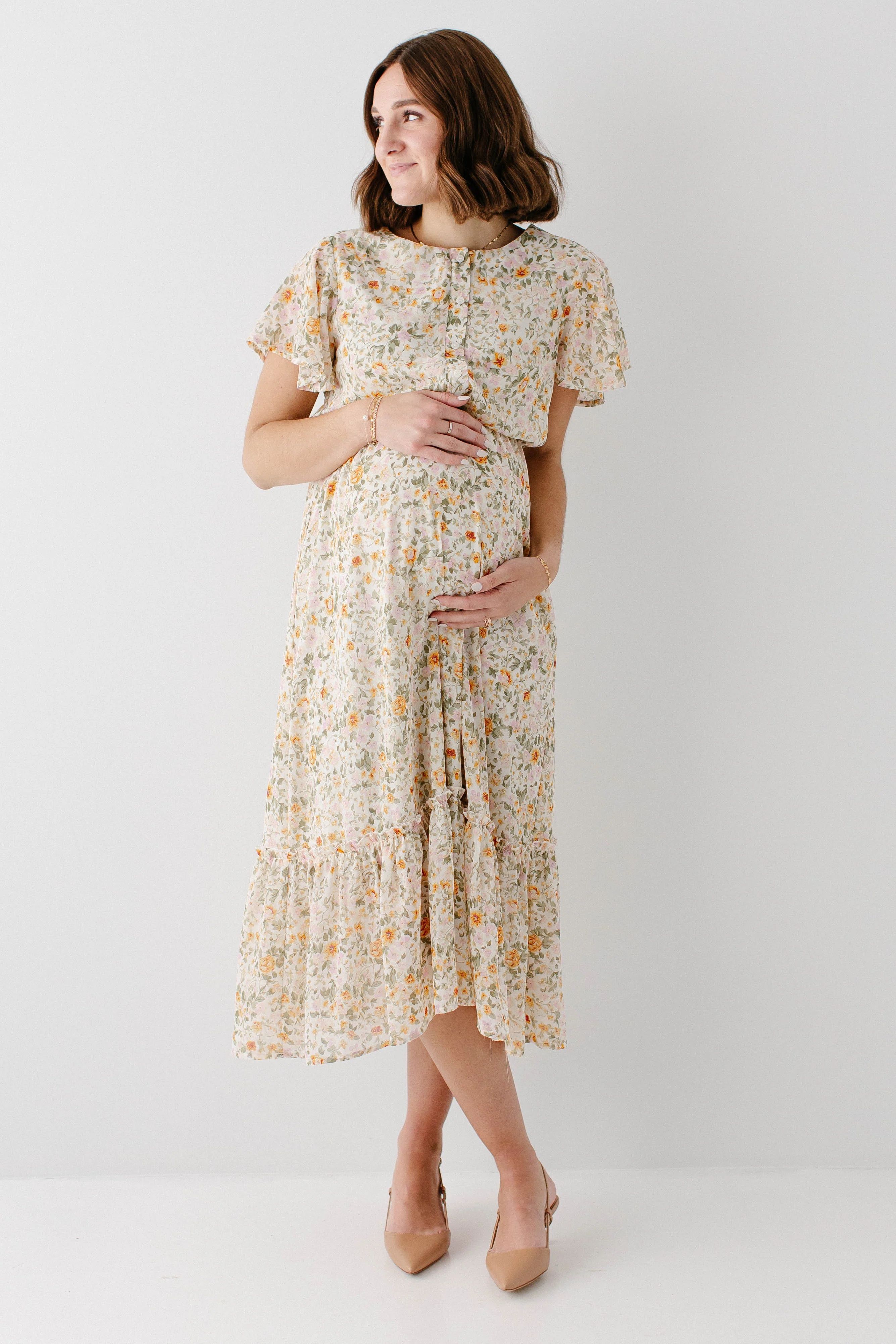 Ashley Flutter Sleeve Garden Floral Maxi Dress - Image 4