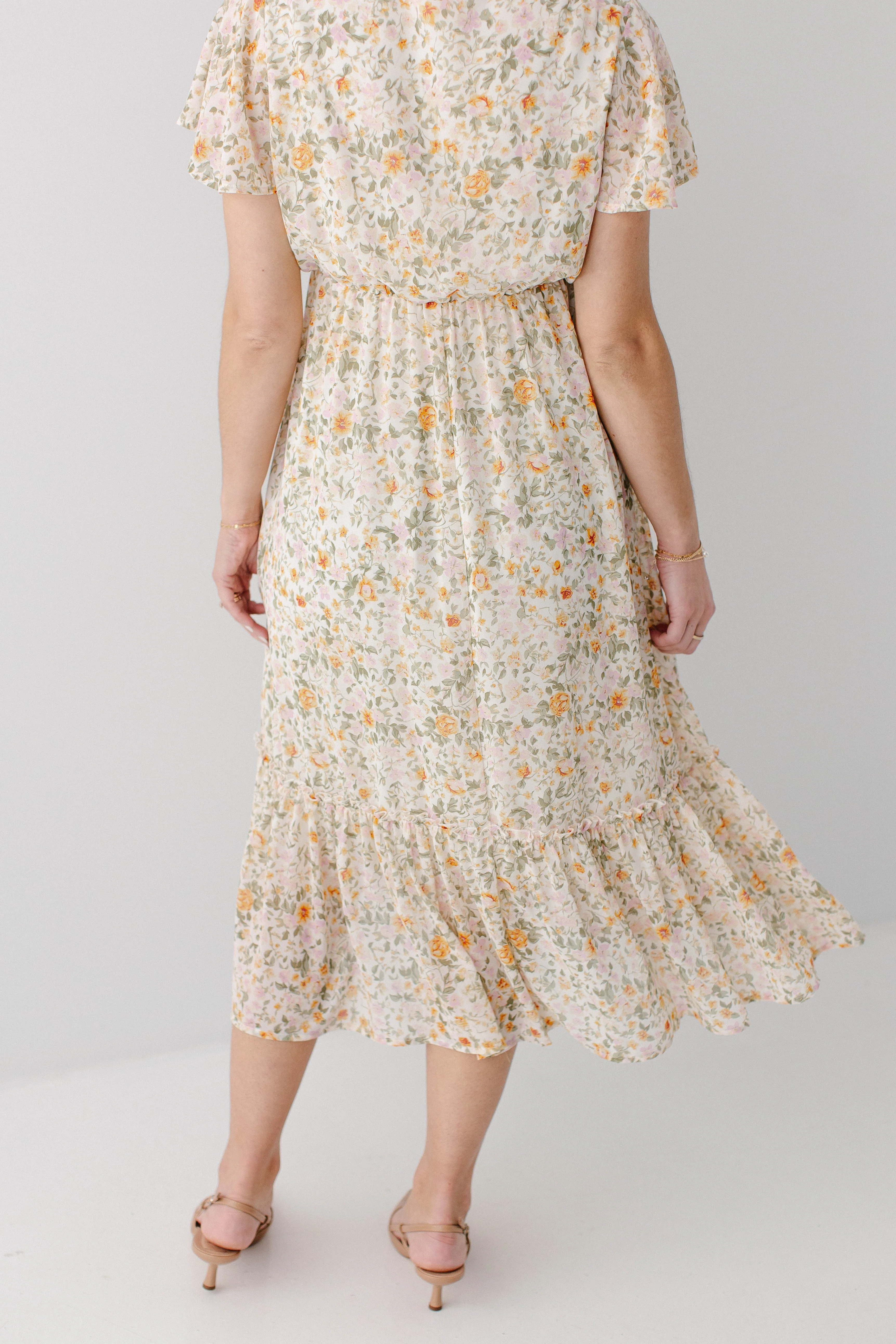 Ashley Flutter Sleeve Garden Floral Maxi Dress - Image 8