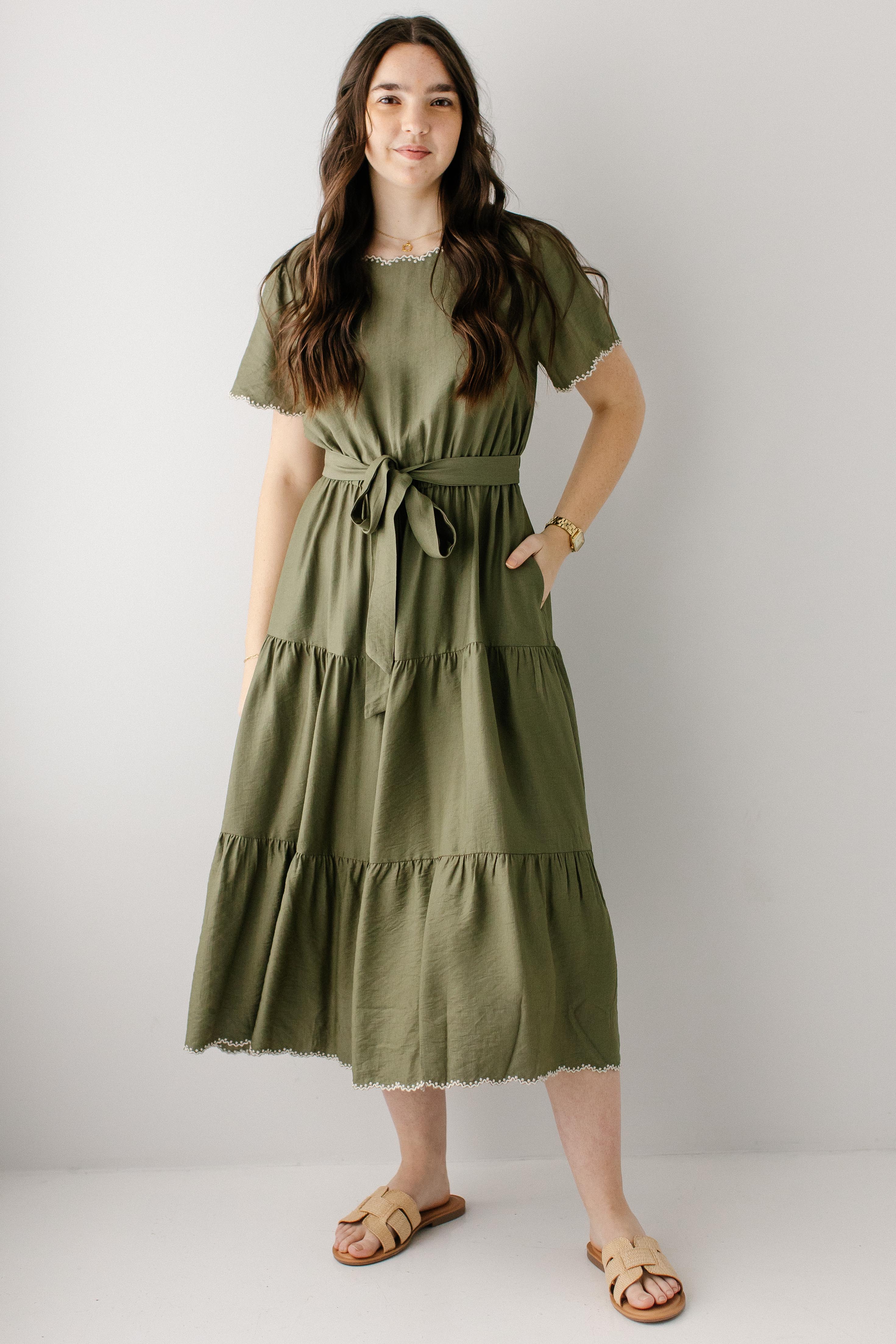 Aspen Scallop Edge Tiered Midi Dress - Image 2