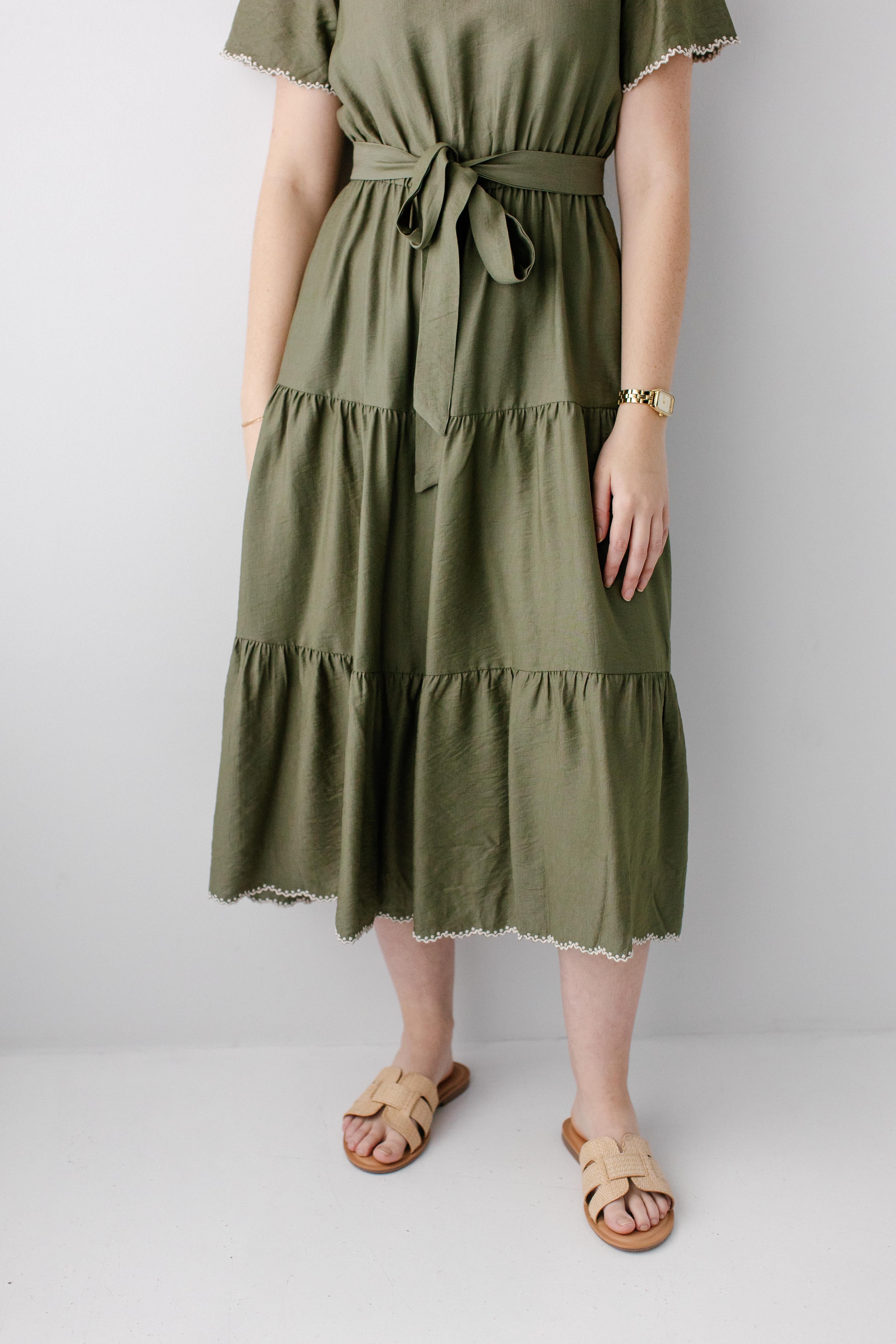 Aspen Scallop Edge Tiered Midi Dress - Image 4