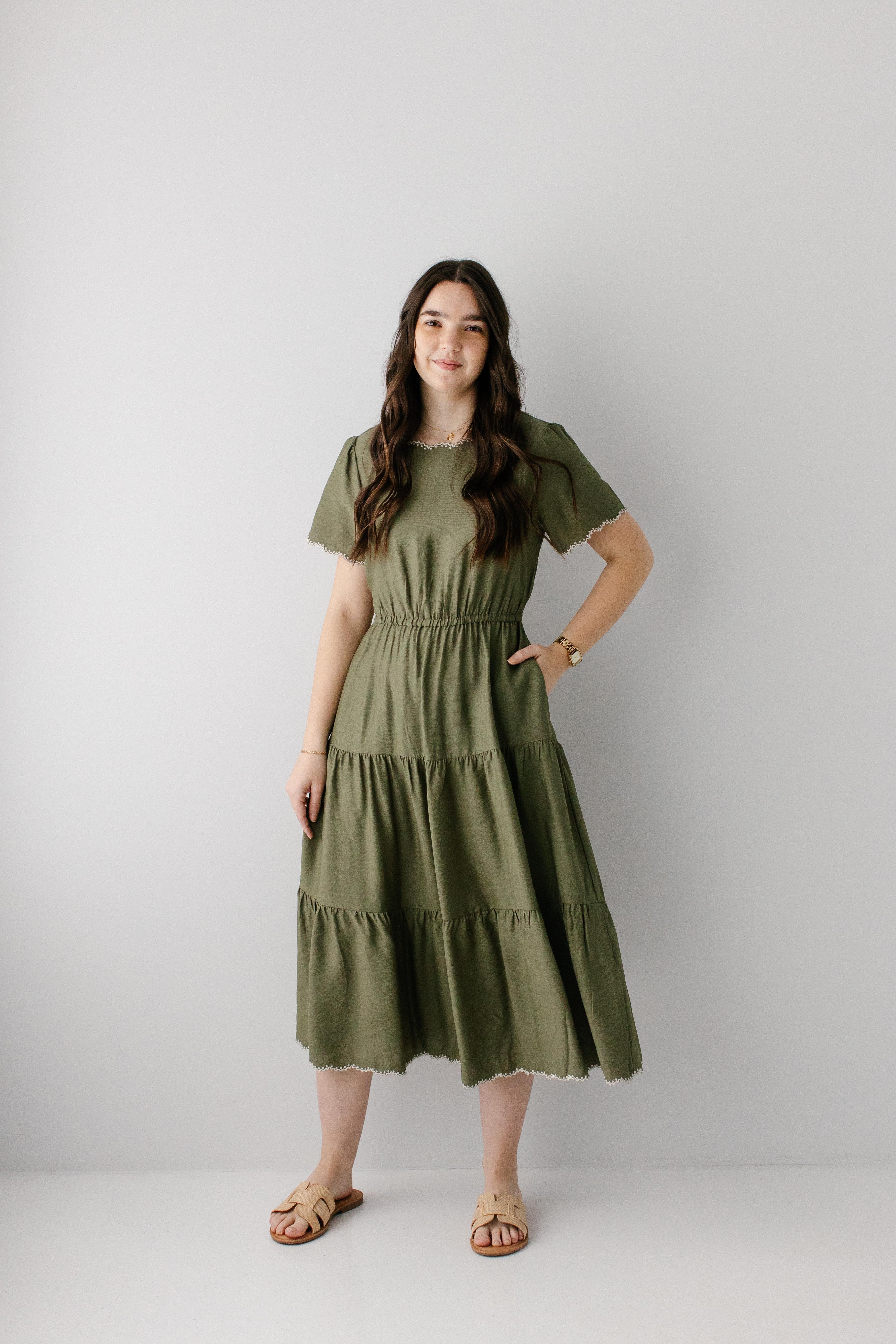 Aspen Scallop Edge Tiered Midi Dress - Image 5