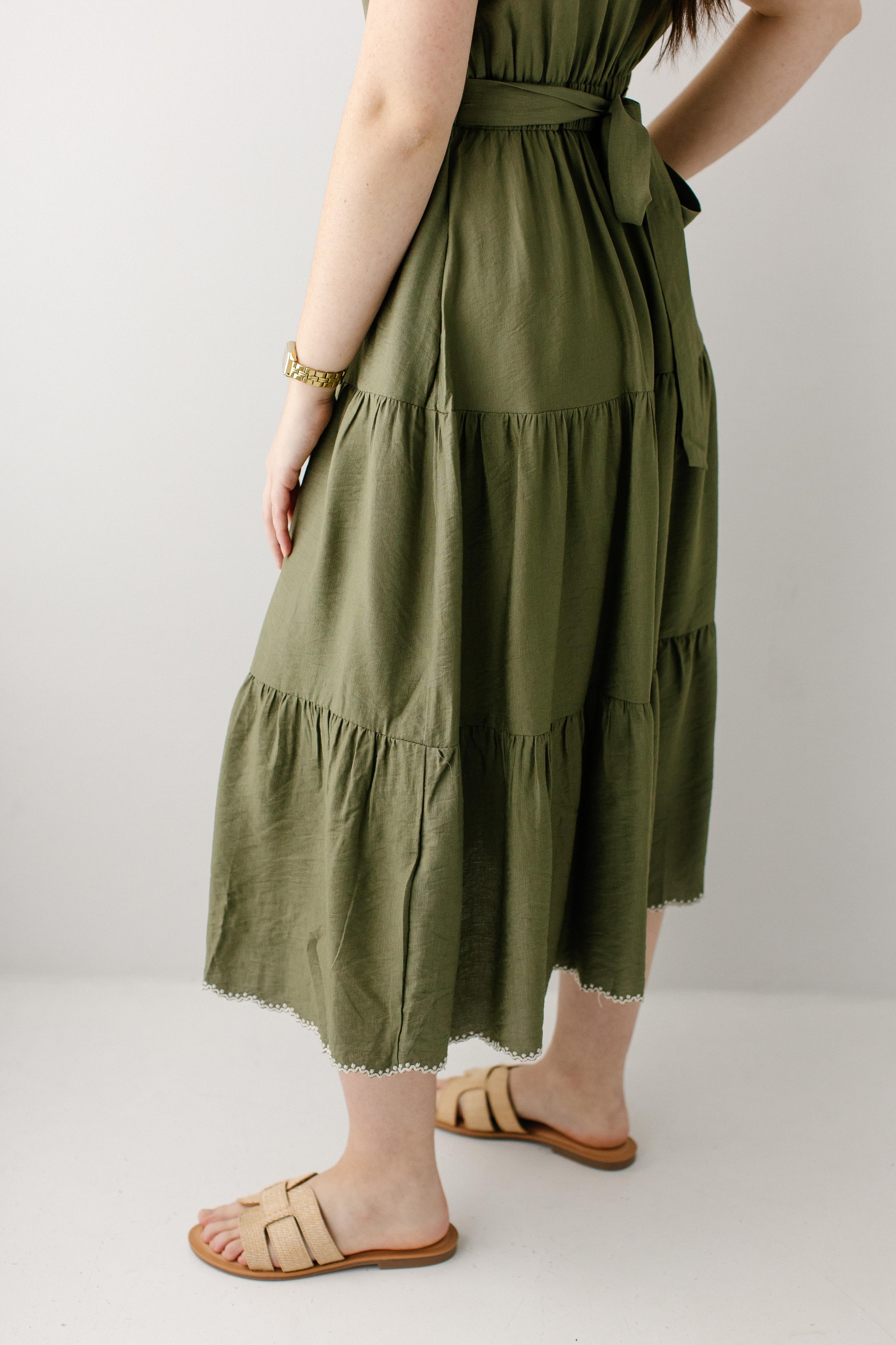 Aspen Scallop Edge Tiered Midi Dress - Image 6