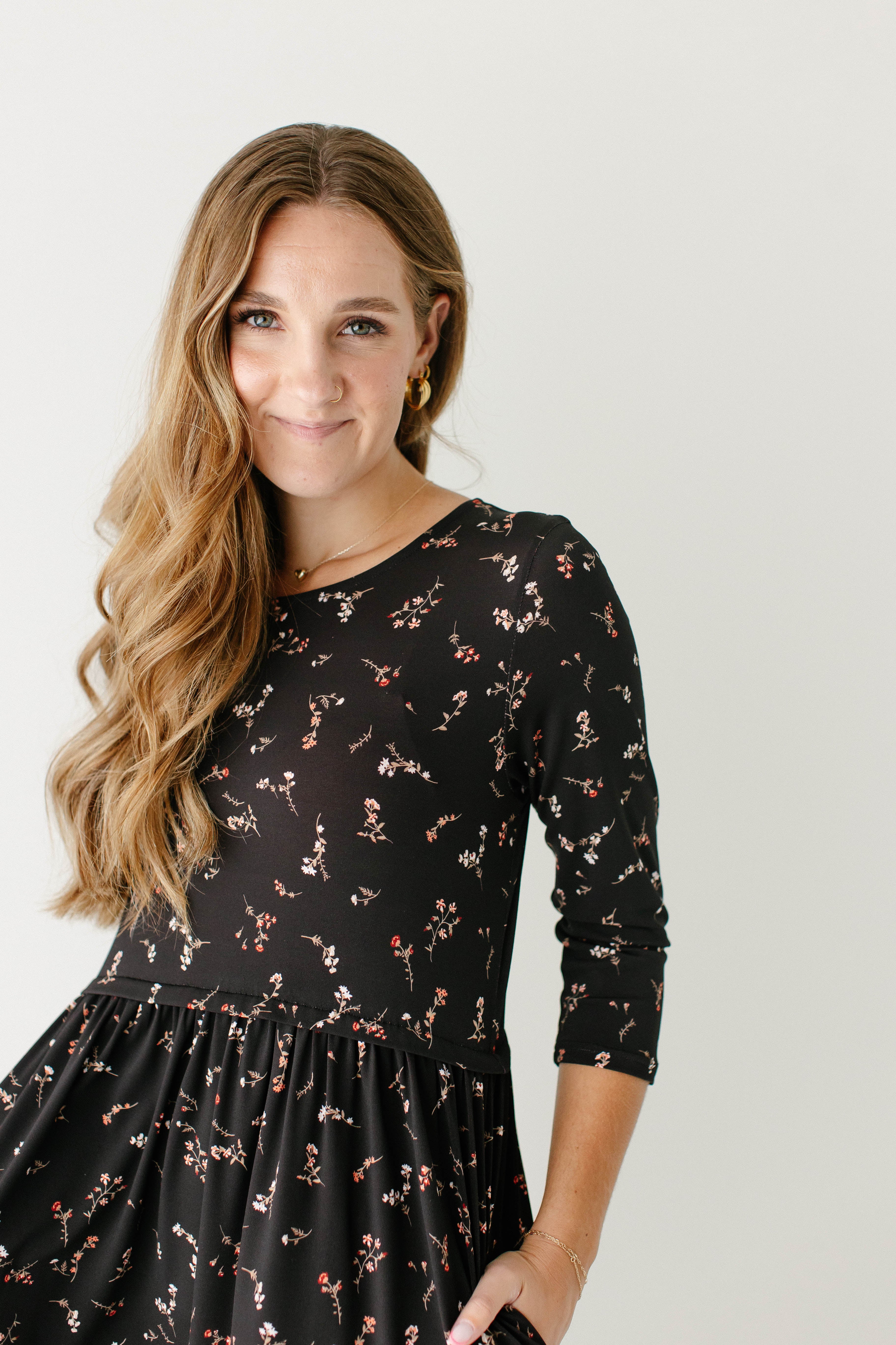 August Nursing Friendly Floral Knee Length Dress FINAL SALE - Image 3