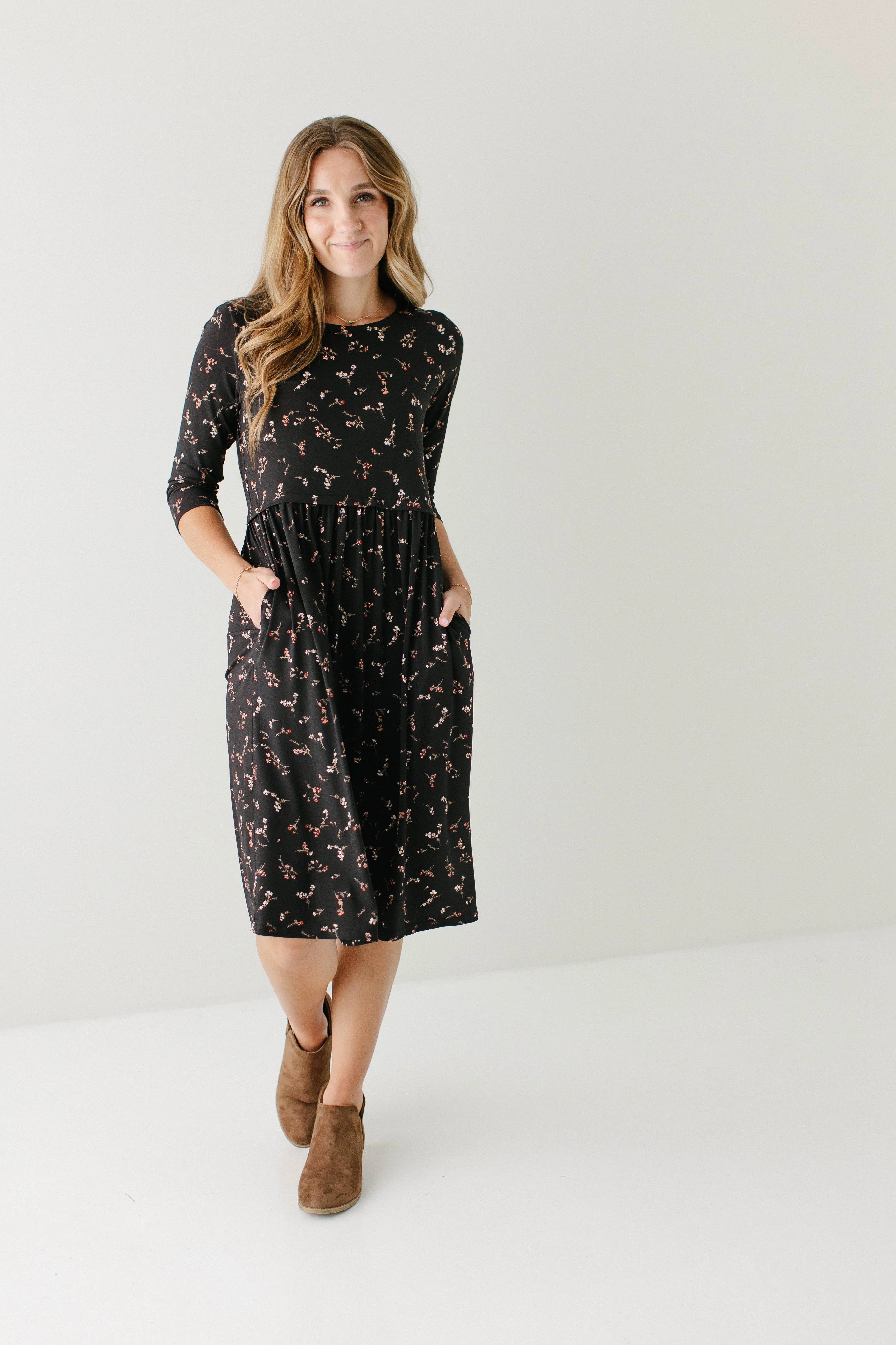 August Nursing Friendly Floral Knee Length Dress FINAL SALE - Image 4