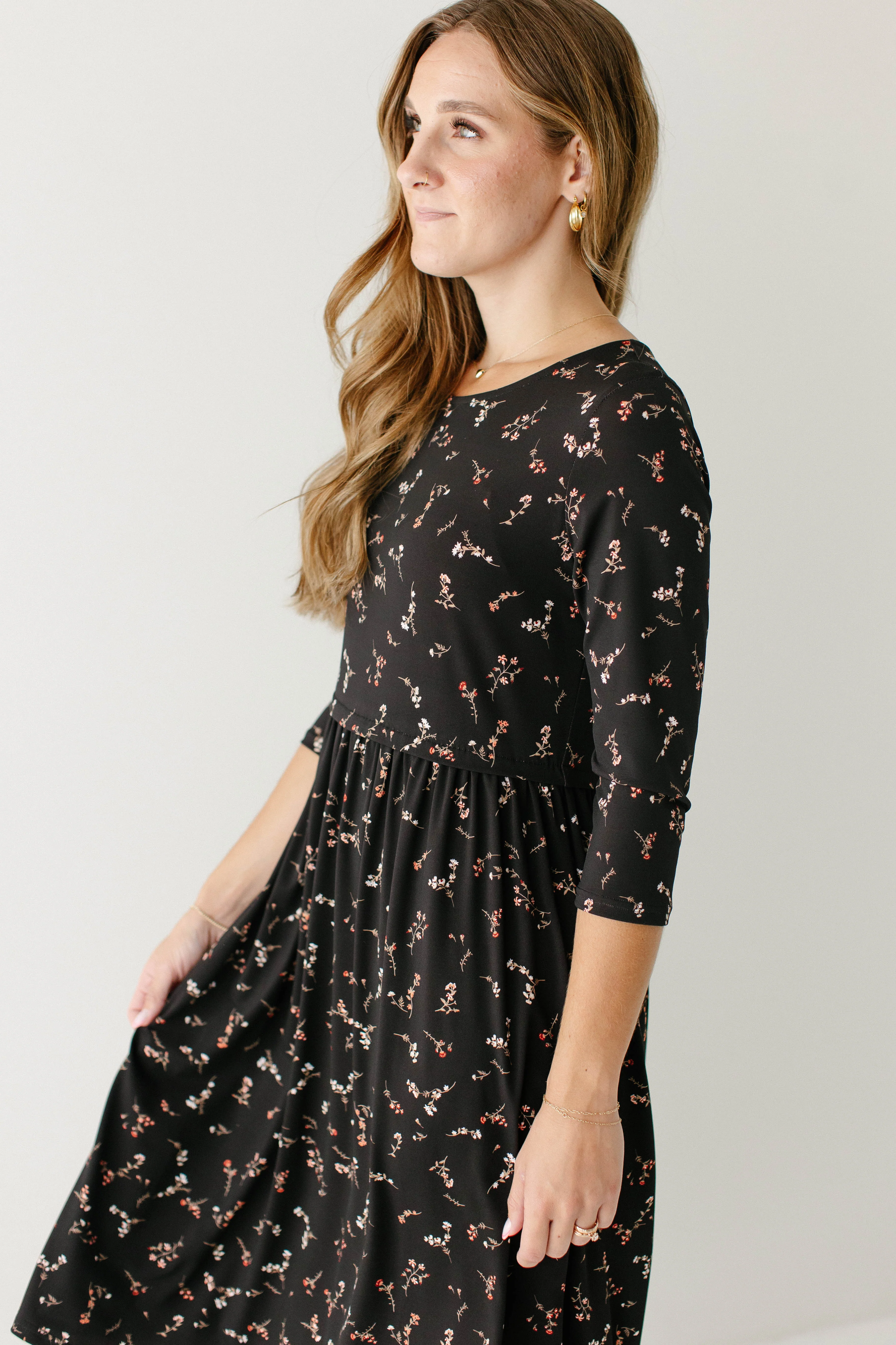 August Nursing Friendly Floral Knee Length Dress FINAL SALE - Image 5