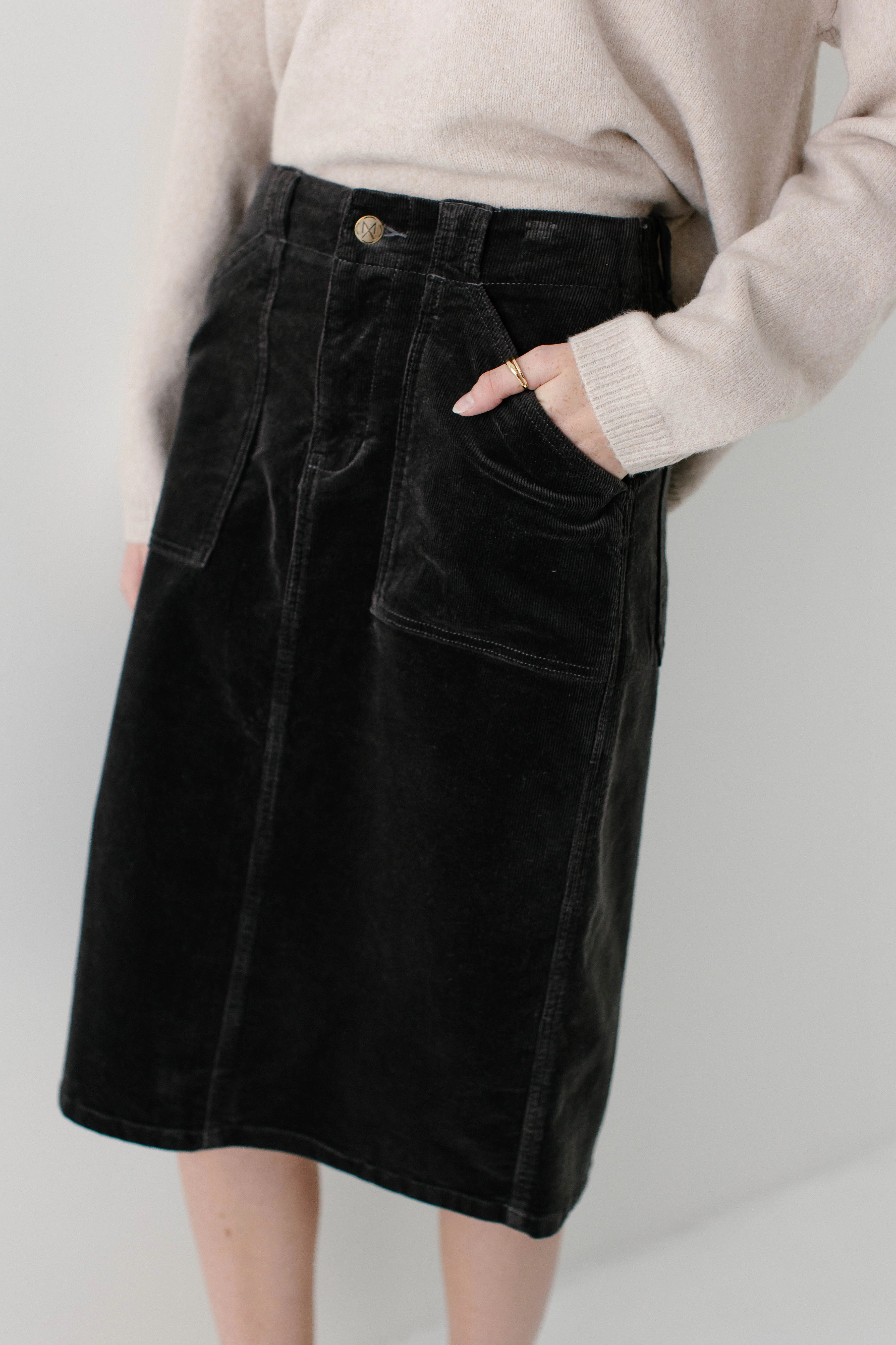 Autumn Corduroy Knee Length Skirt FINAL SALE - Image 4