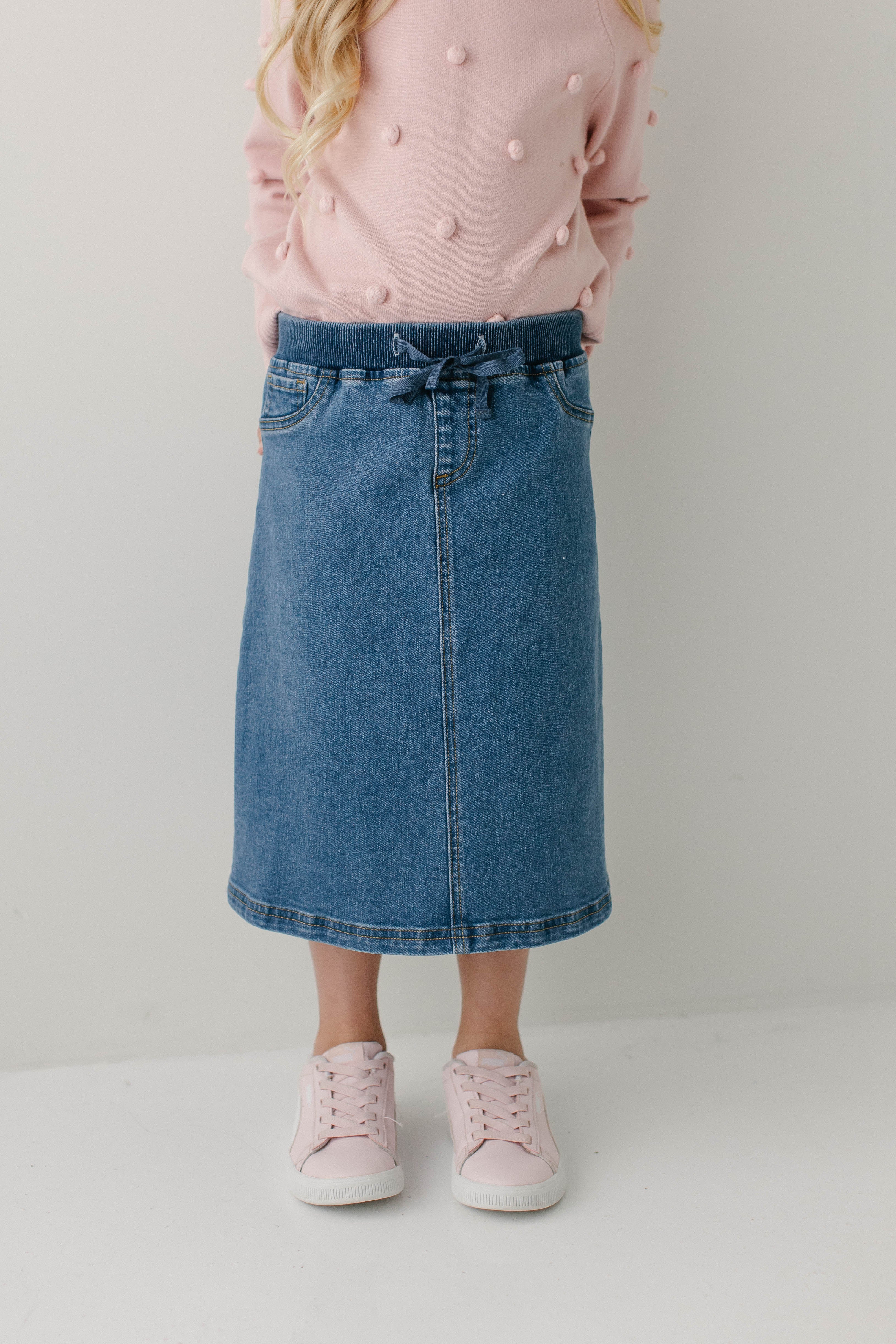 Ava Girl Denim Skirt in Medium Wash - Image 6