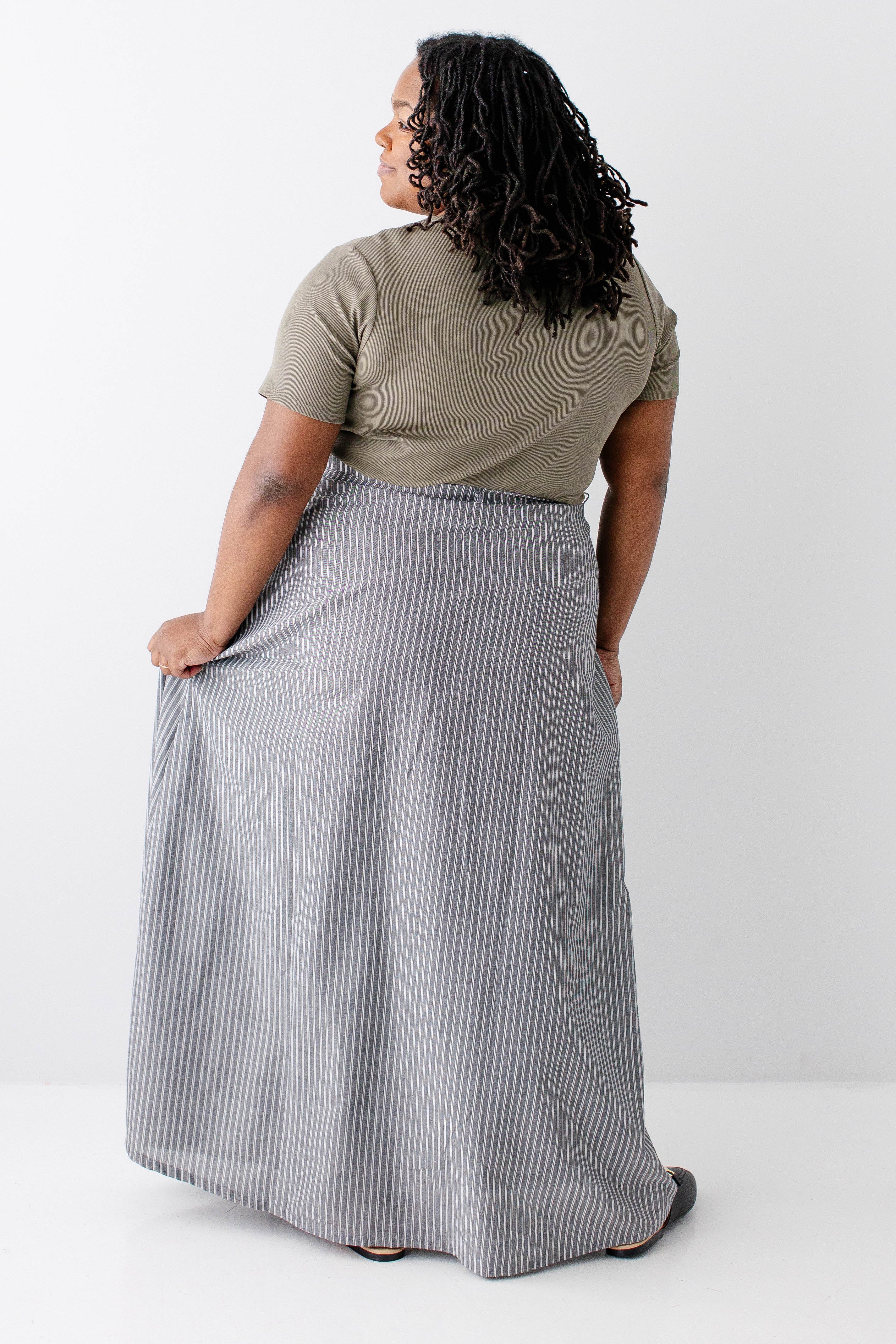 Beckett Pinstripe Maxi Skirt - Image 10