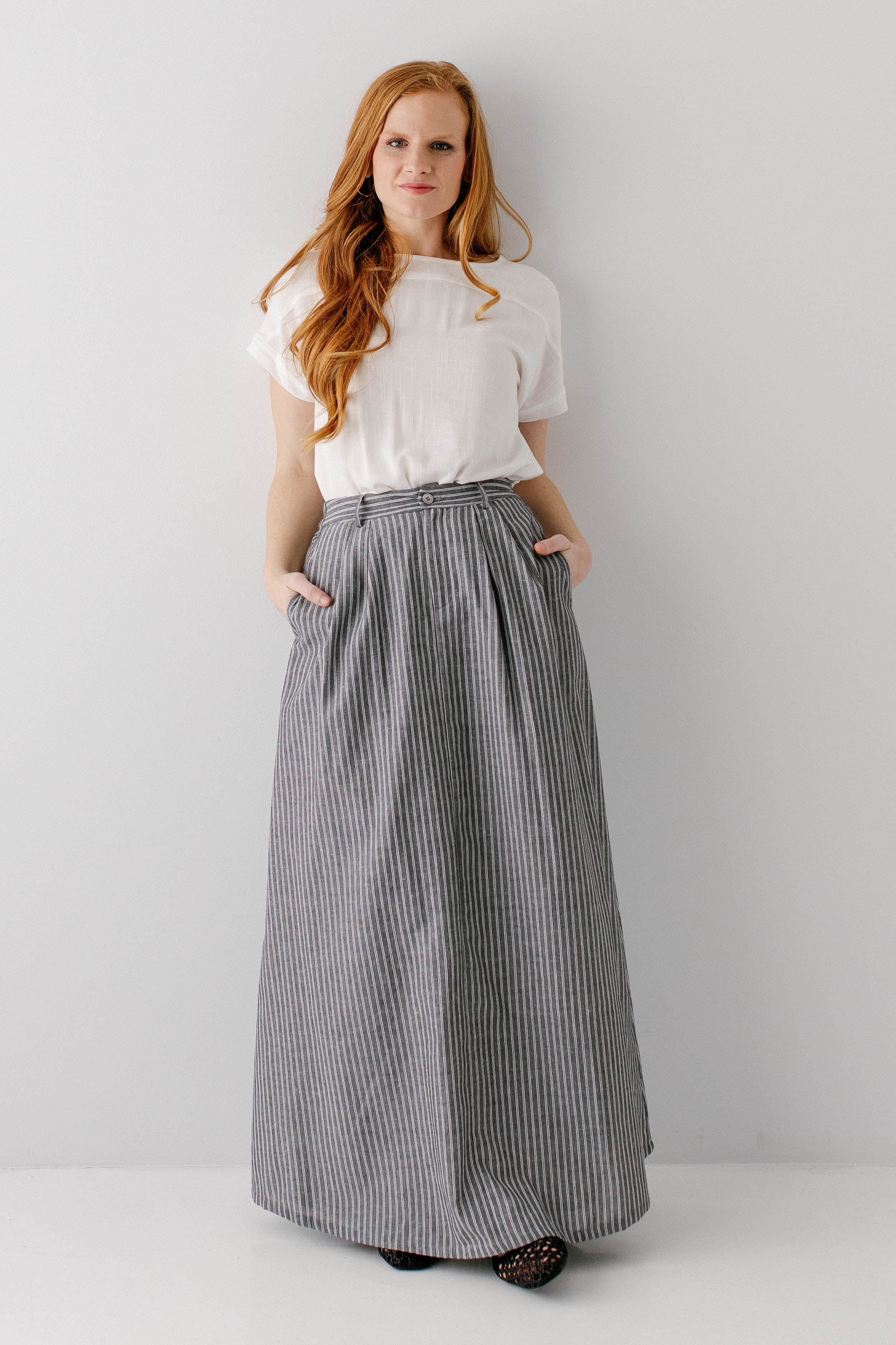 Beckett Pinstripe Maxi Skirt - Image 4