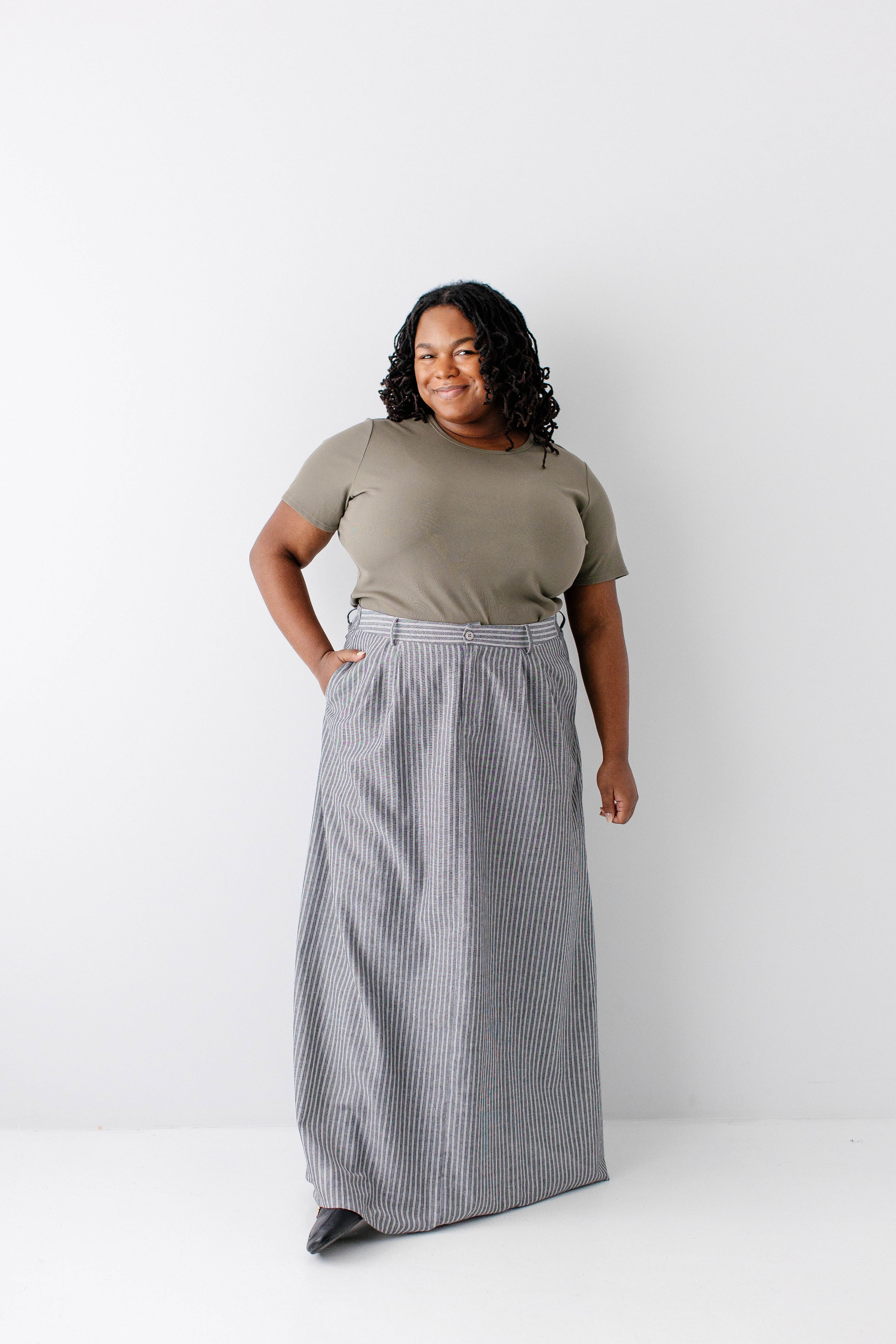 Beckett Pinstripe Maxi Skirt - Image 7