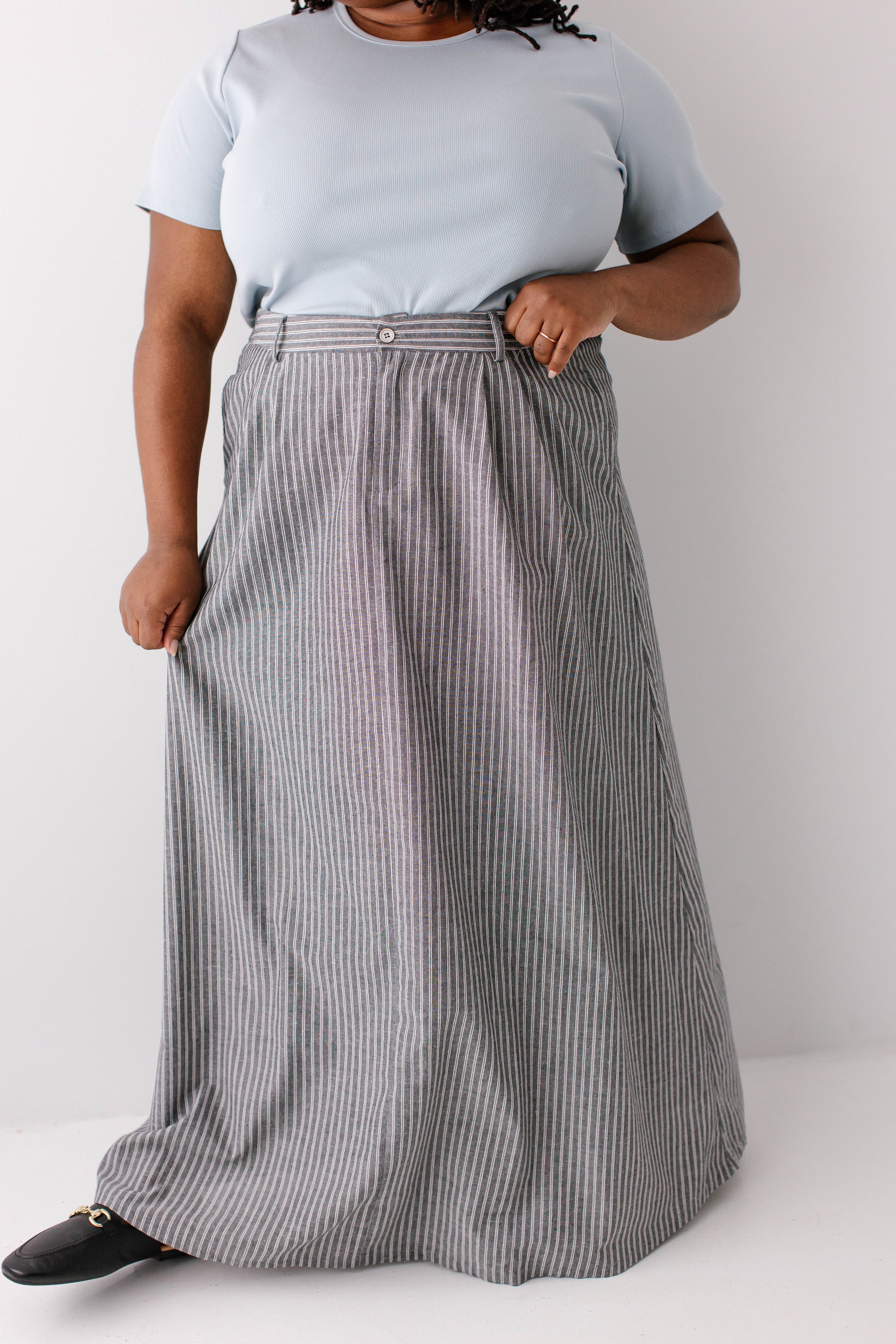 Beckett Pinstripe Maxi Skirt - Image 8