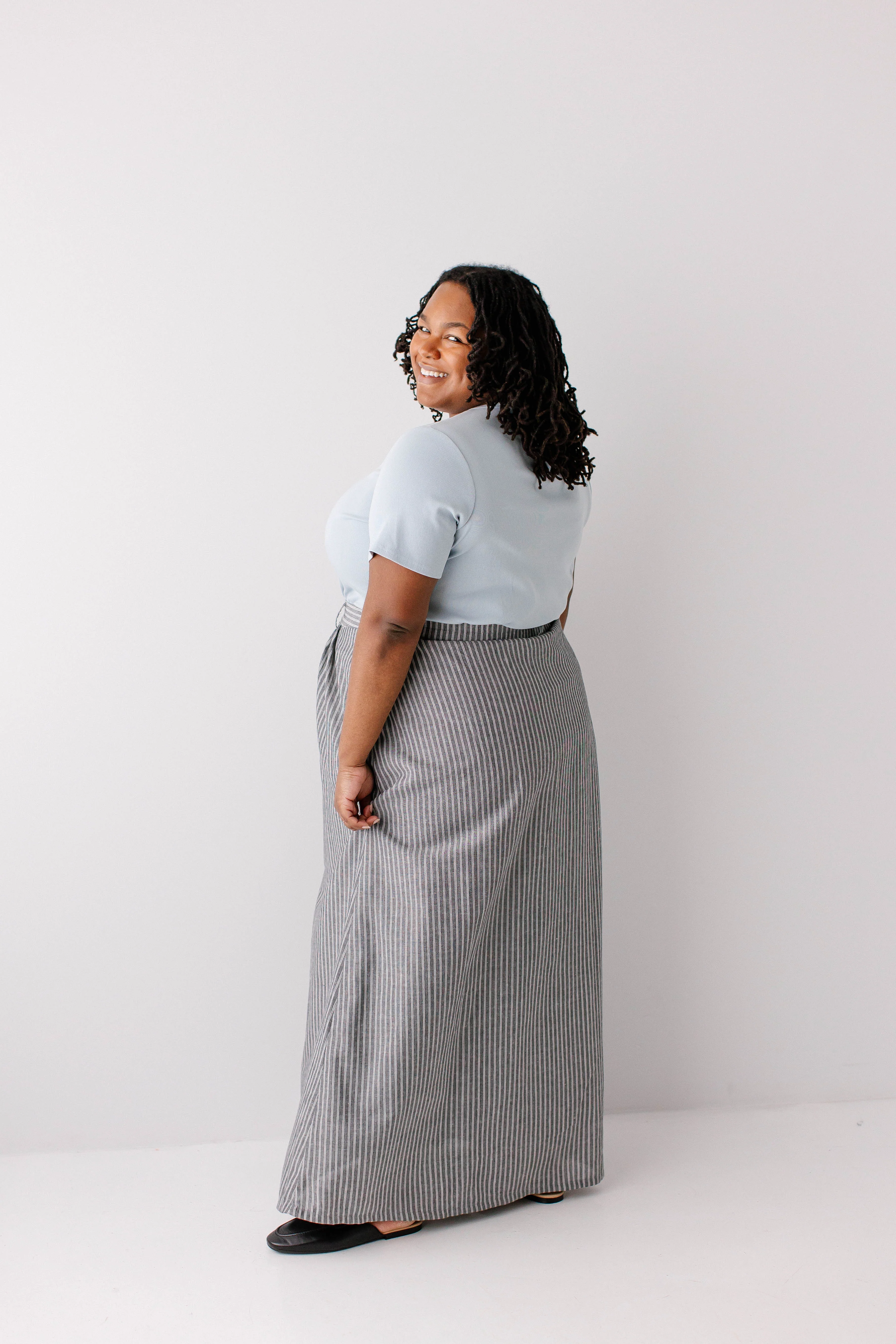 Beckett Pinstripe Maxi Skirt - Image 9