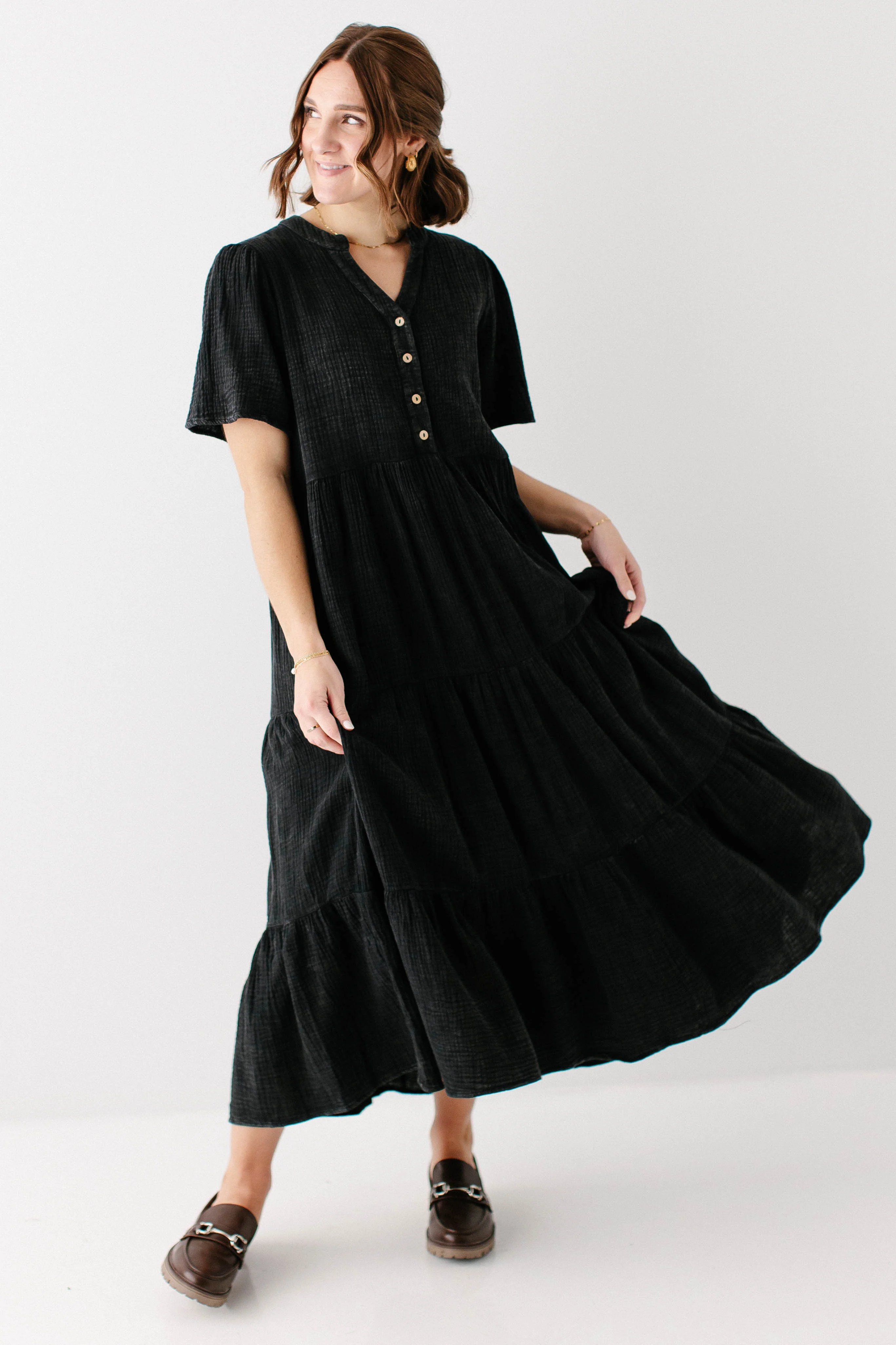 Bekah Cotton Gauze Tiered Maxi Dress