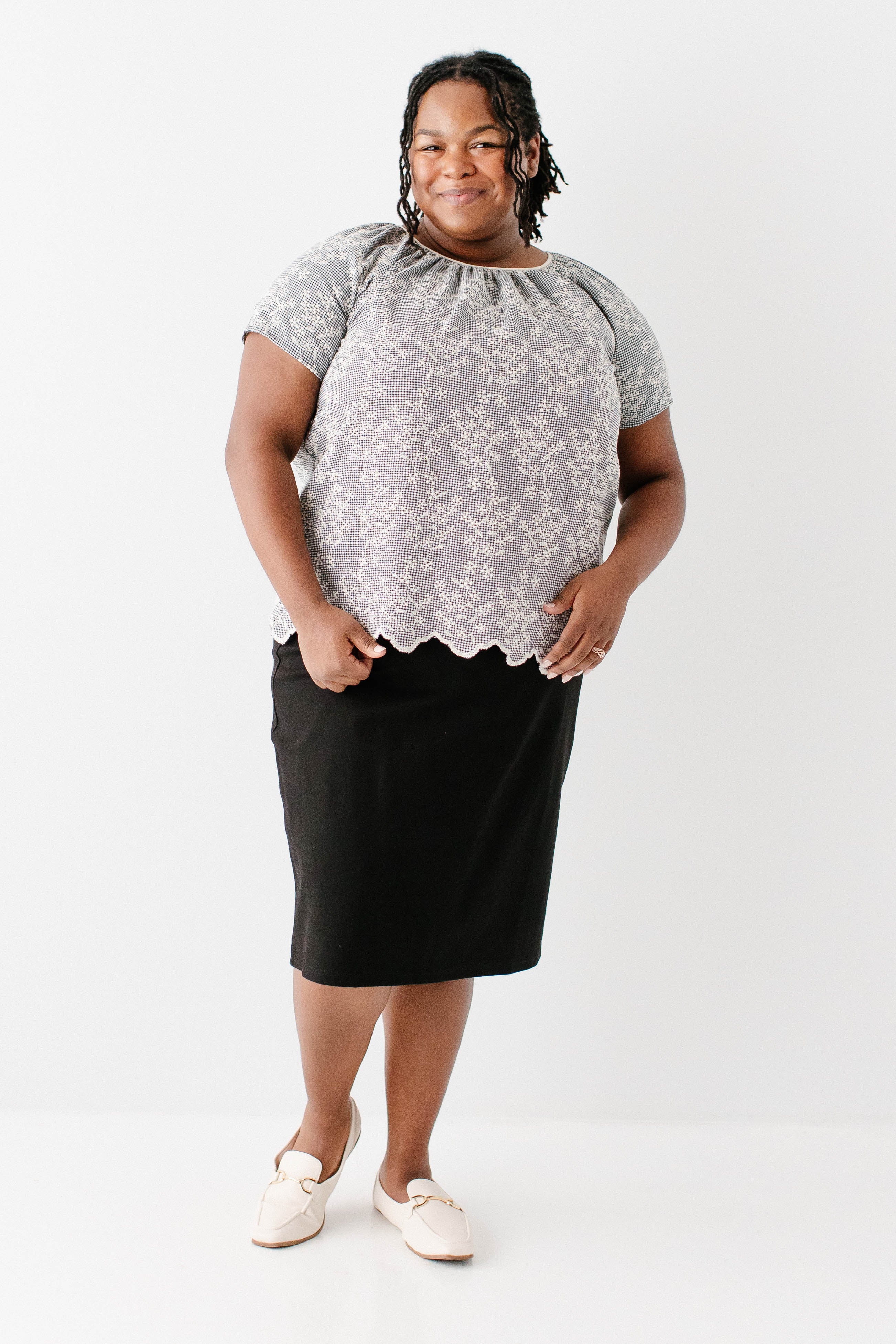 Blakely Embroidered Floral Gingham Top - Image 14
