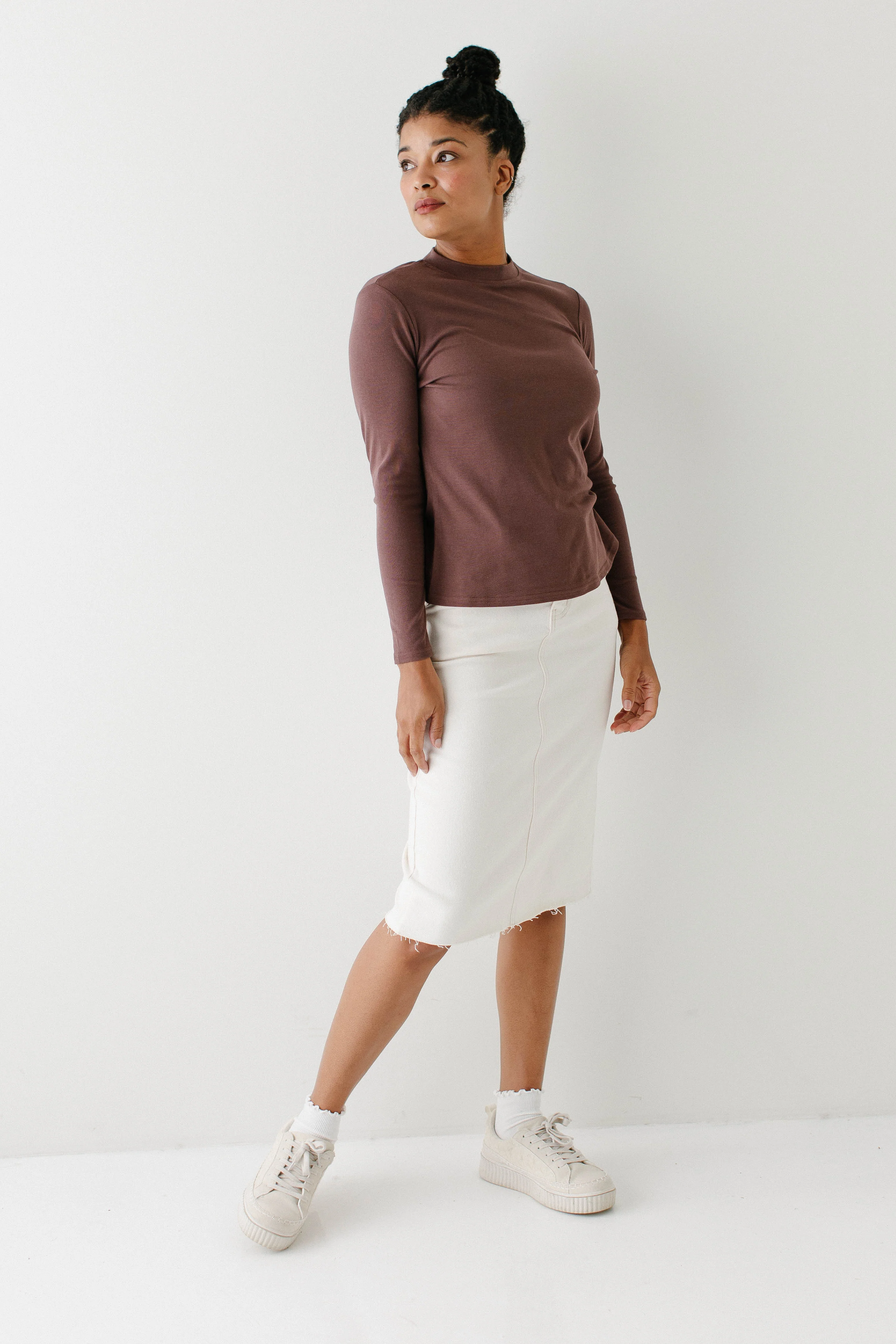 Brianna Bamboo Blend Ribbed Mock Neck Top FINAL SALE - Image 4