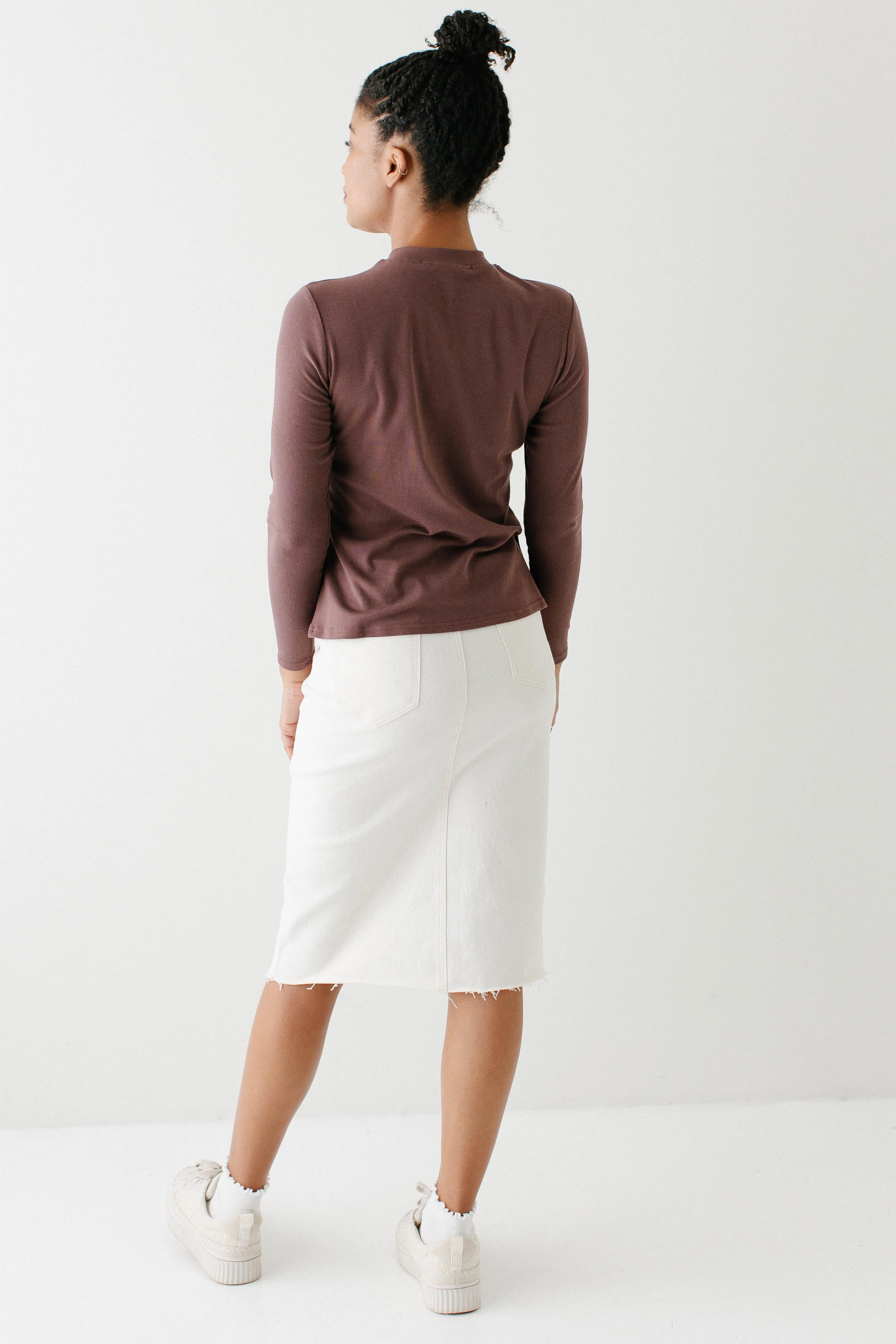 Brianna Bamboo Blend Ribbed Mock Neck Top FINAL SALE - Image 8