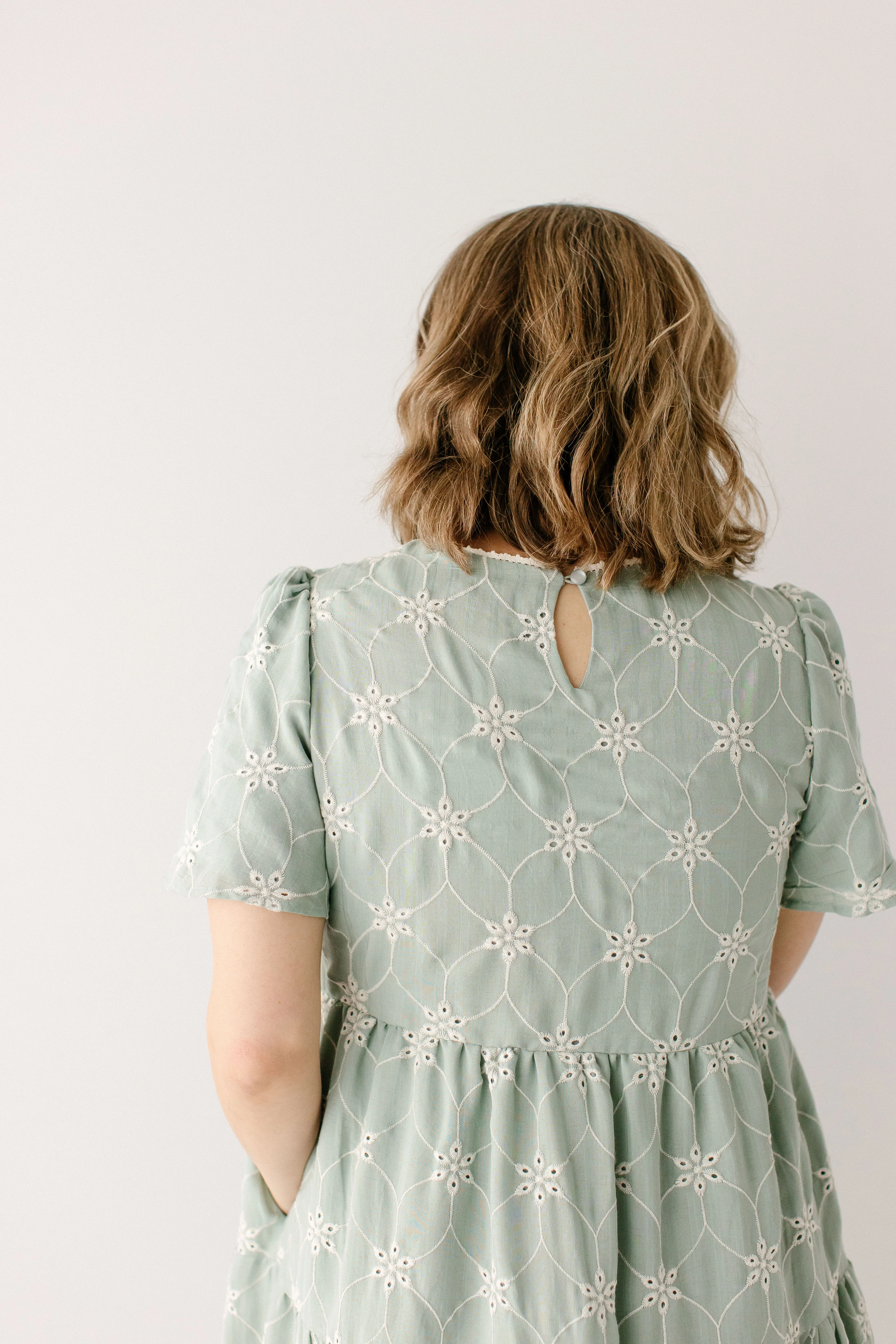 Brisa Eyelet Tiered Midi Dress - Image 7