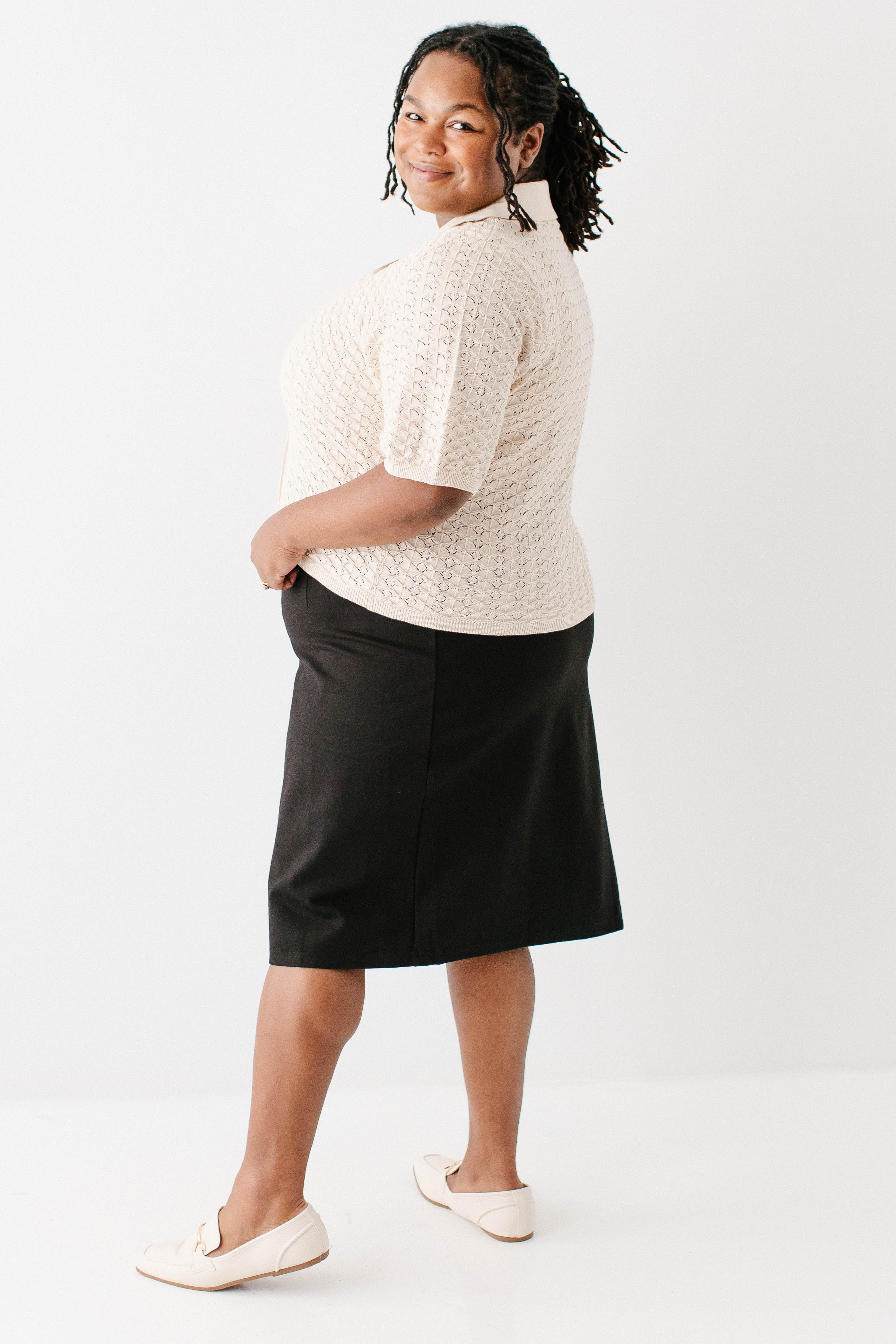 Brittany Crochet Short Sleeve Sweater Top - Image 14