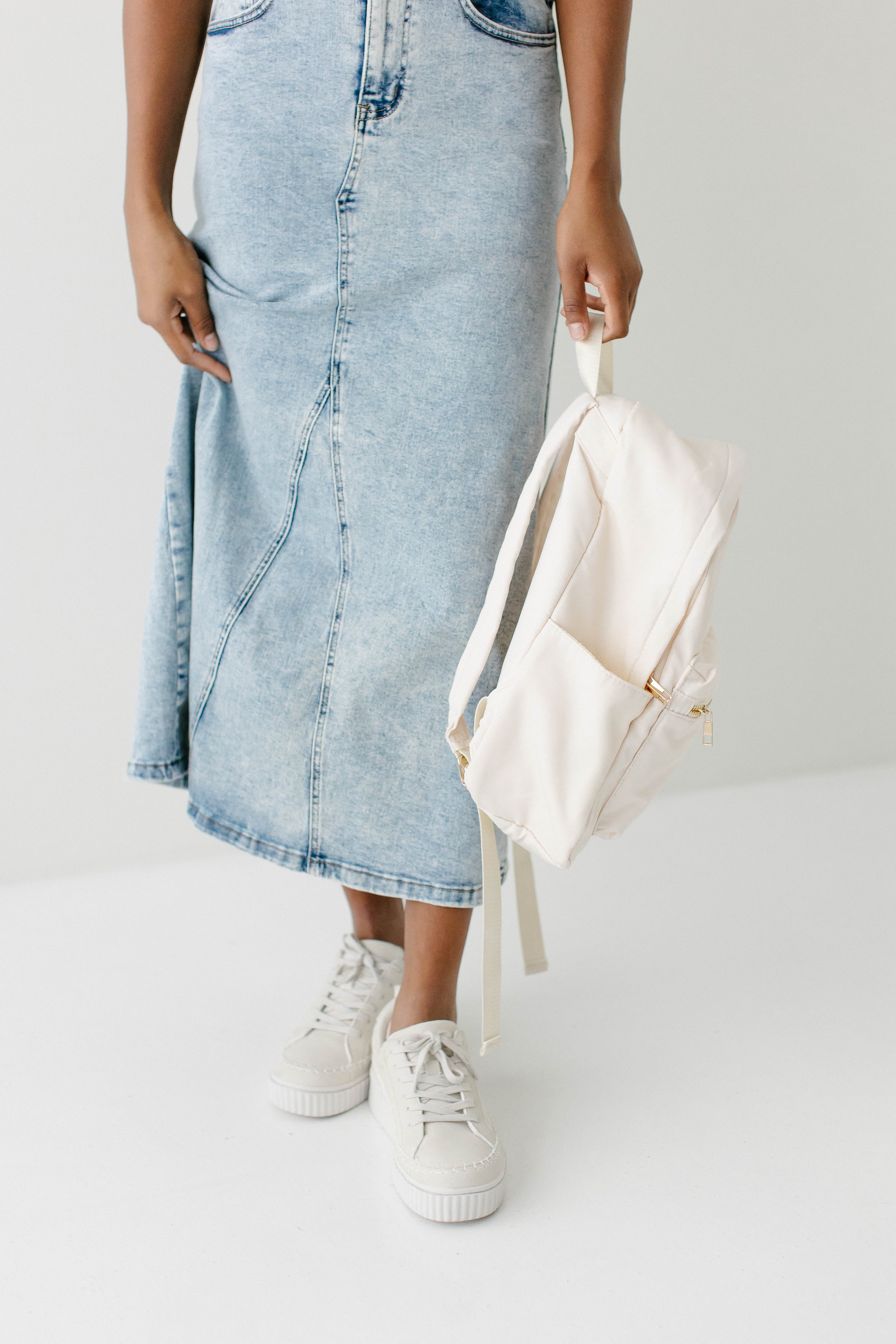 Brooklyn Stretch Denim Maxi Skirt in Vintage Wash - Image 13