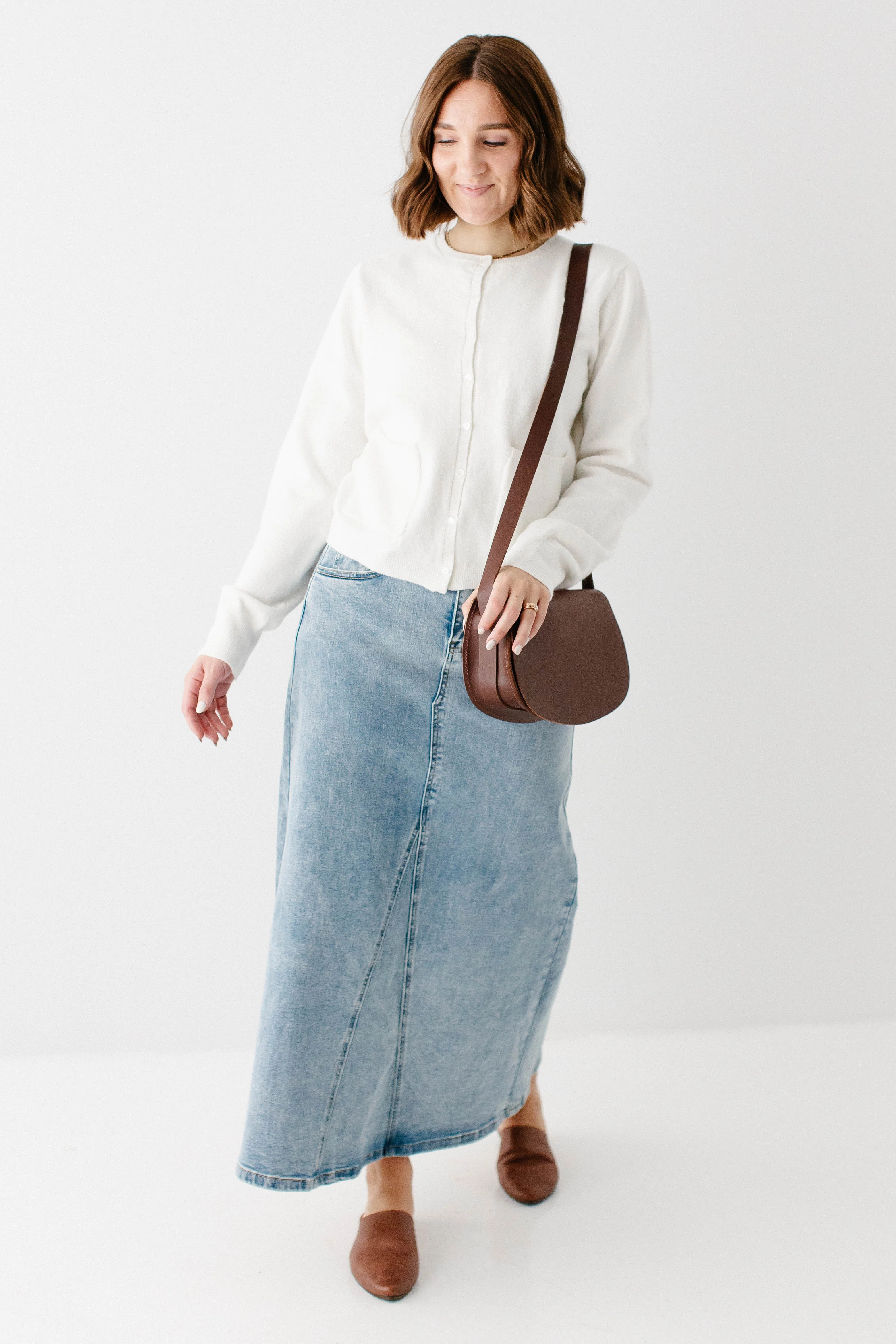 Brooklyn Stretch Denim Maxi Skirt in Vintage Wash - Image 5