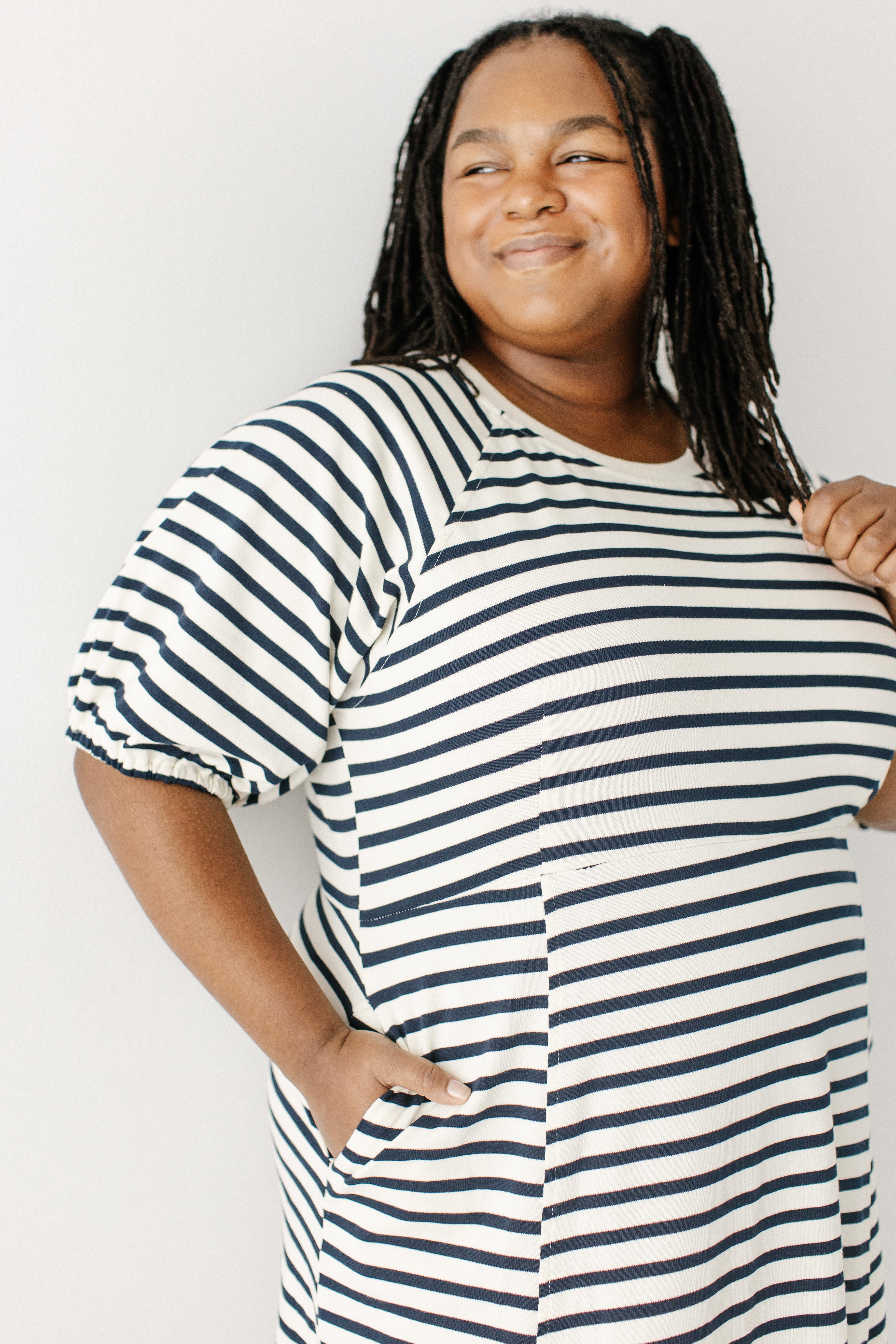 Brunswick Striped Fit & Flare Midi Dress - Image 11
