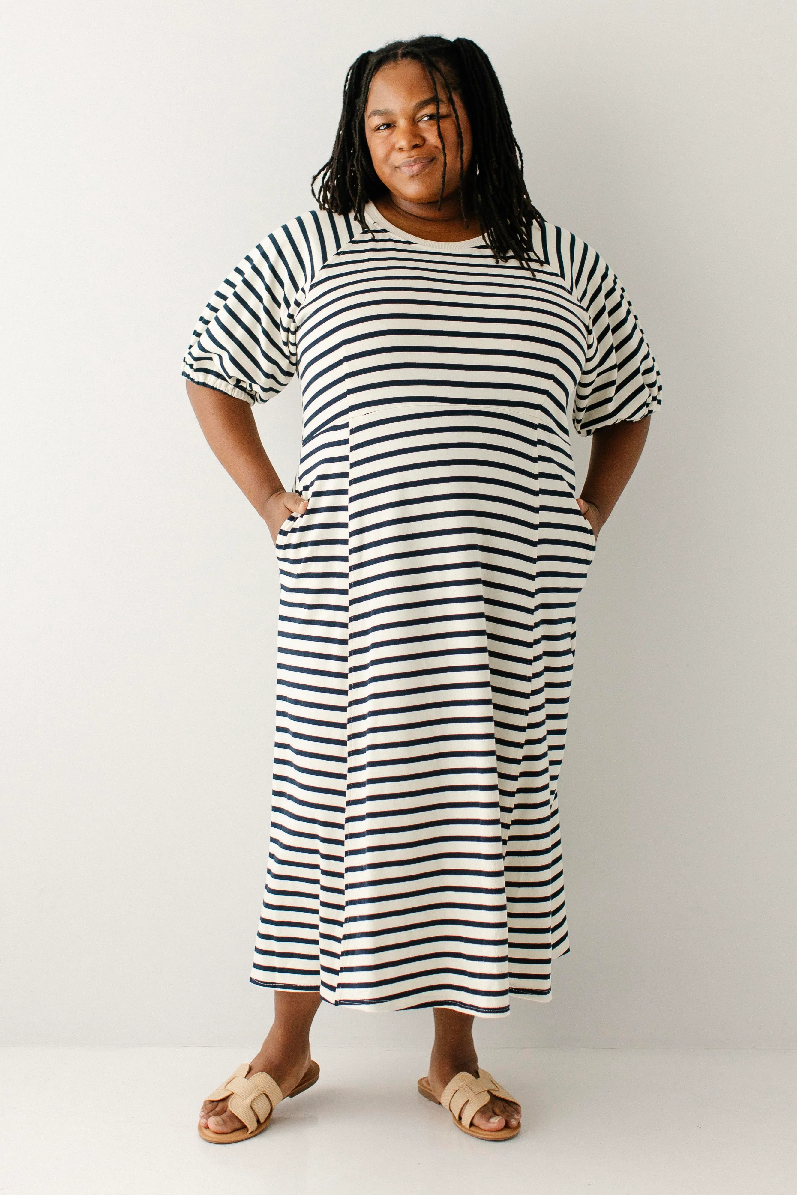 Brunswick Striped Fit & Flare Midi Dress - Image 2