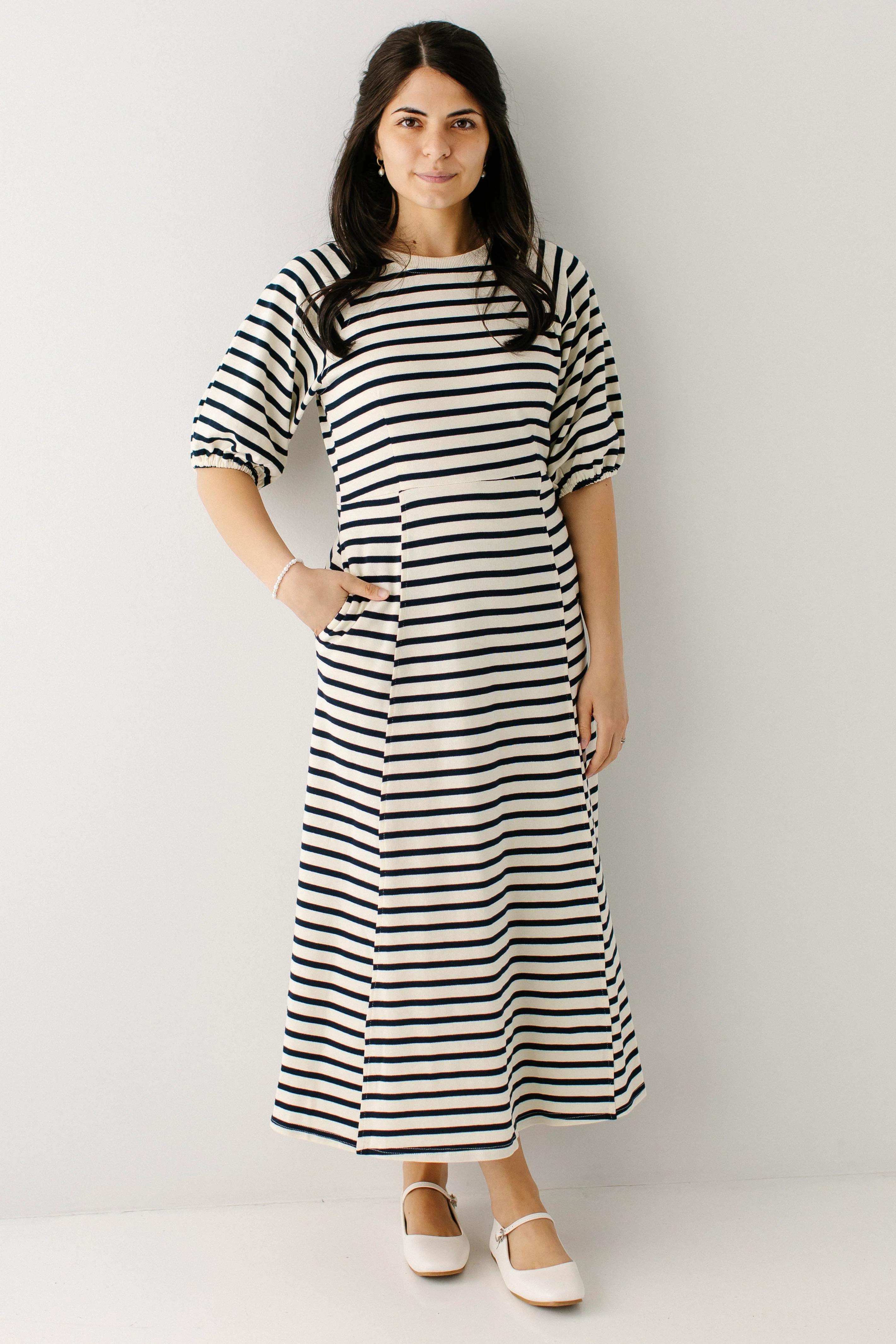 Brunswick Striped Fit & Flare Midi Dress - Image 4