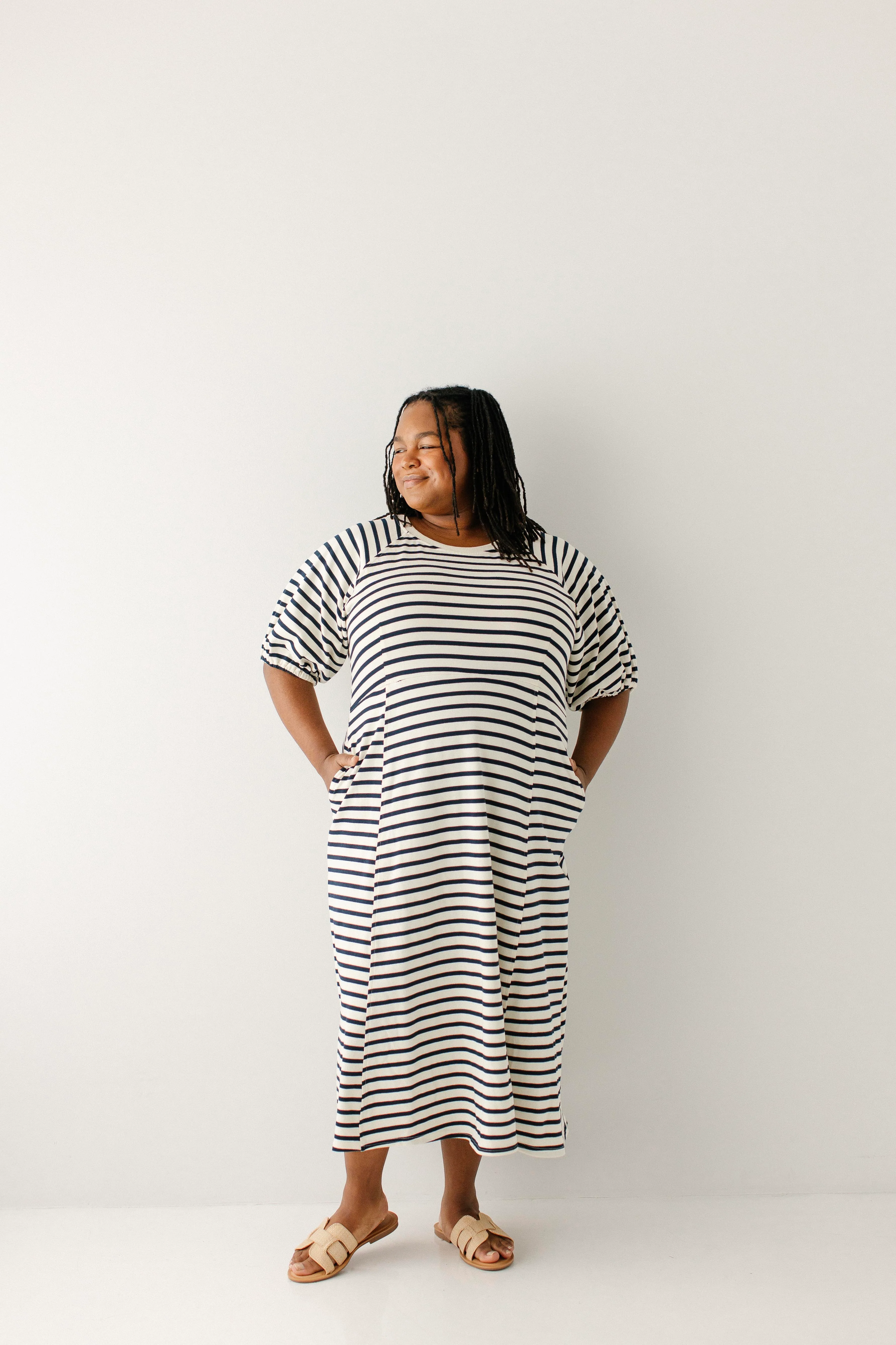 Brunswick Striped Fit & Flare Midi Dress - Image 9
