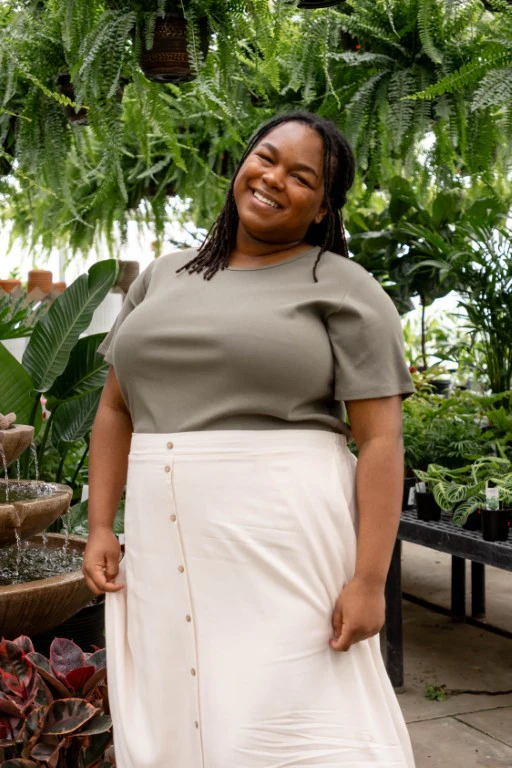 Brynn Button Detail Midi Skirt - Image 2