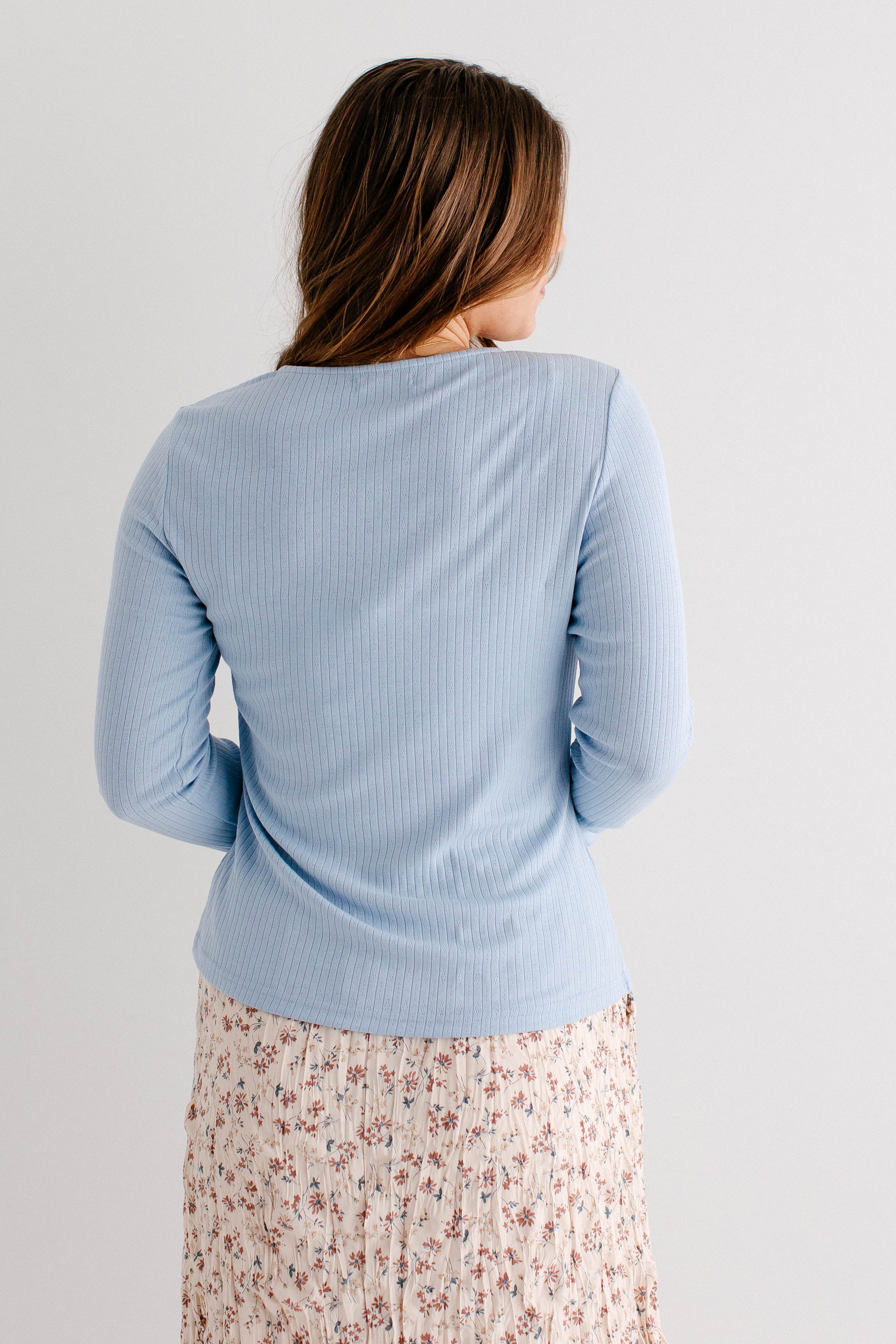'Buttercup' Pointelle Knit Button Down Top - Image 4