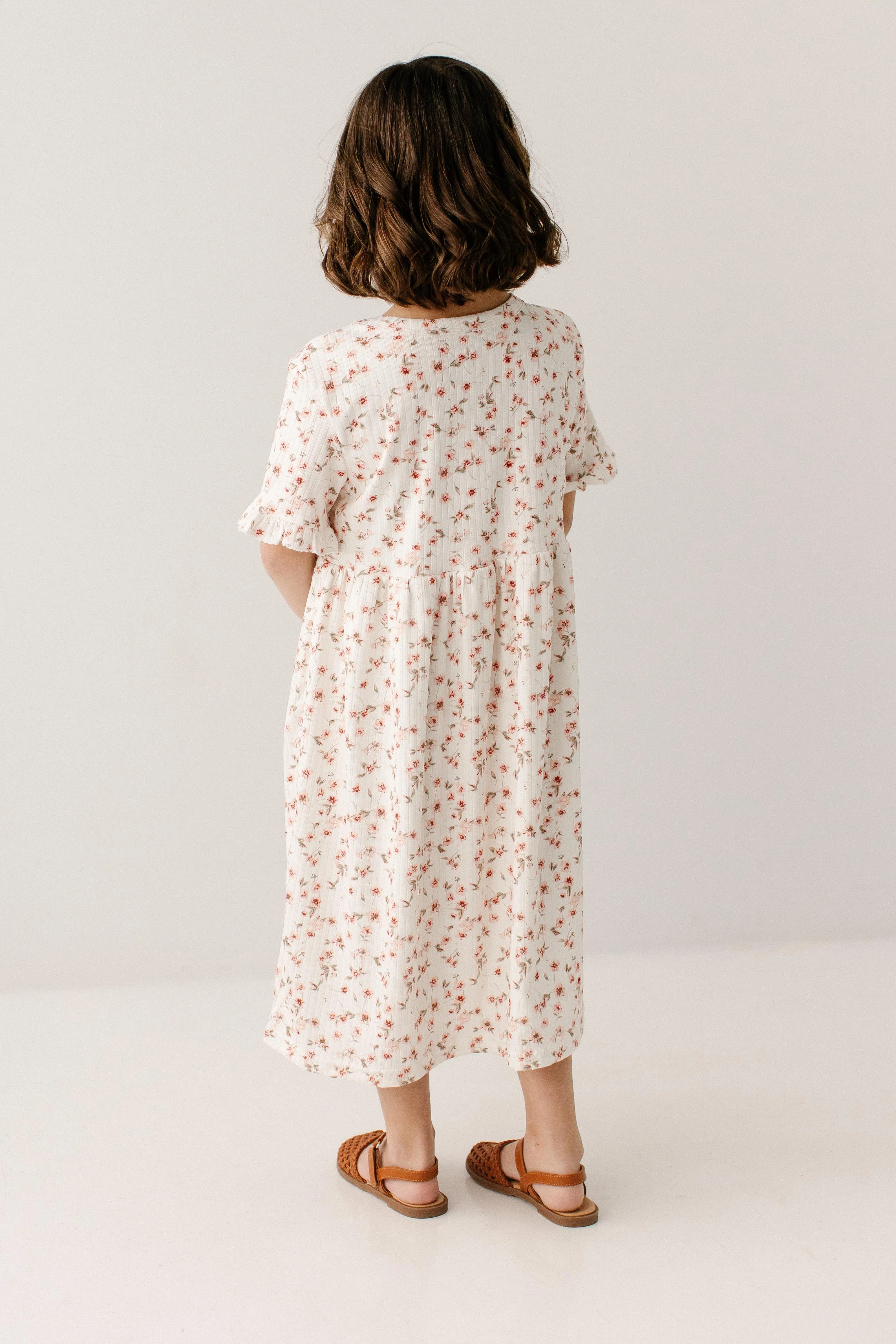 Carly Girl Floral Print Pointelle Dress - Image 6