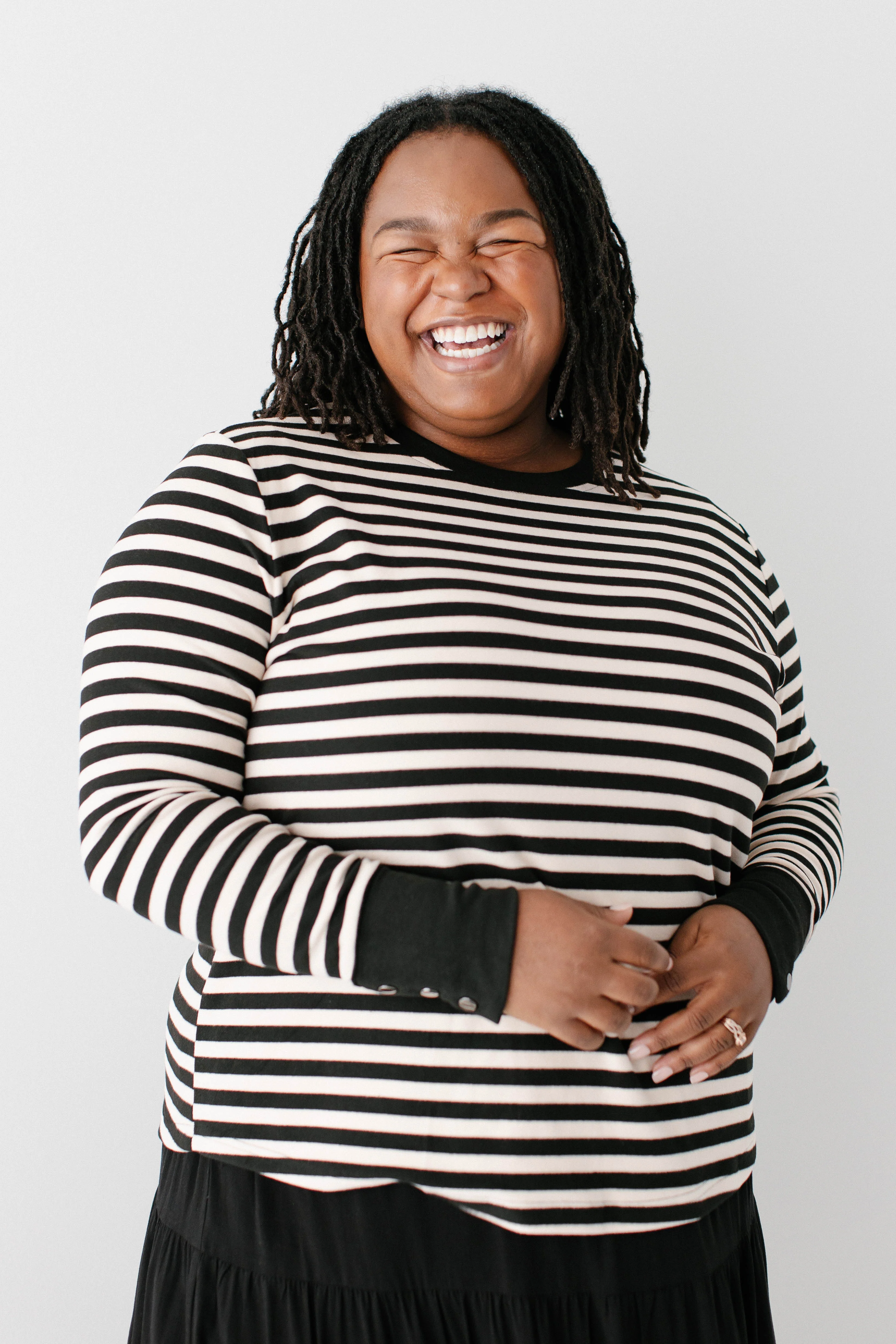 'Carrie' Black Stripe Soft Knit Top FINAL SALE - Image 2