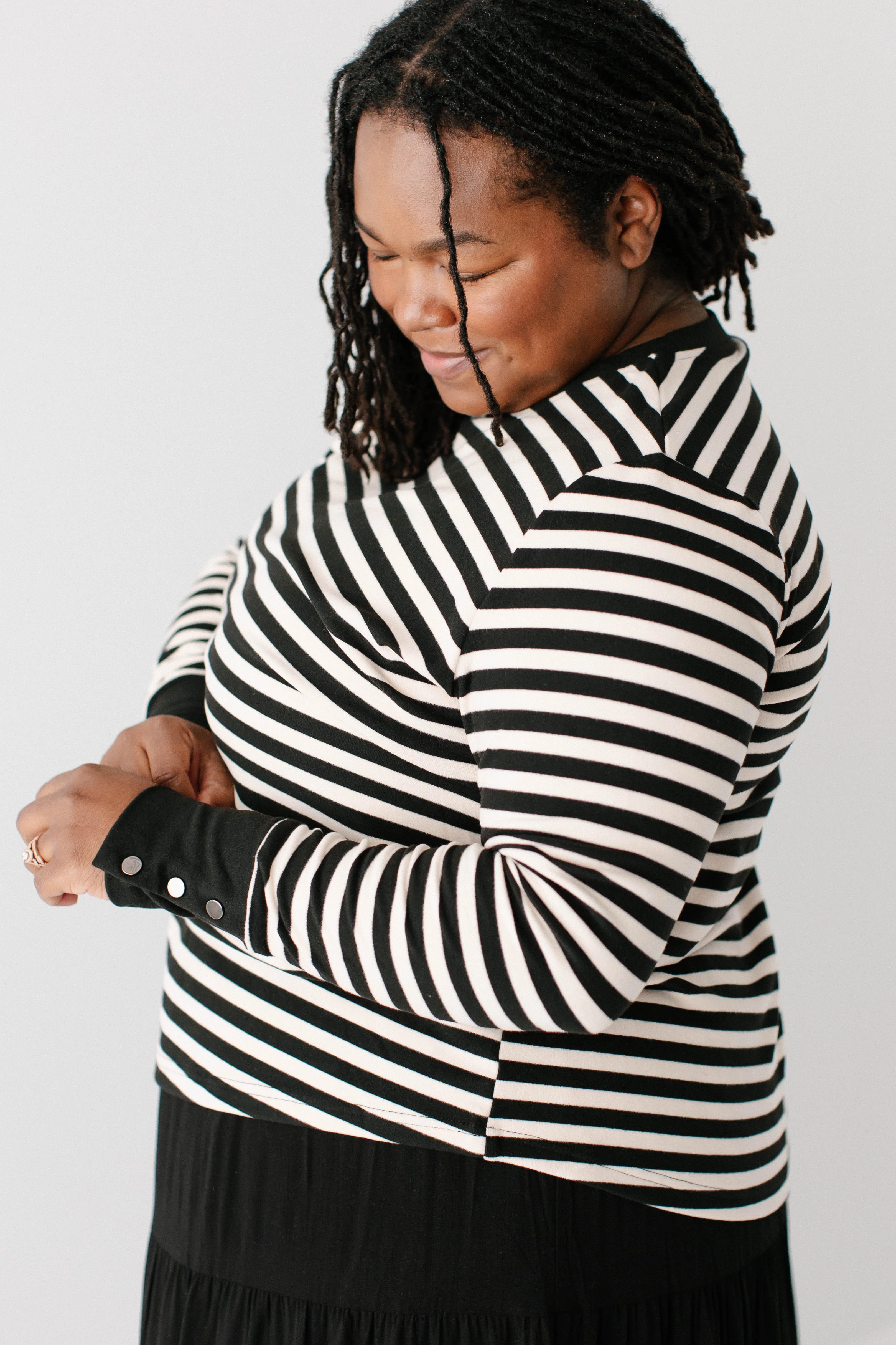 'Carrie' Black Stripe Soft Knit Top FINAL SALE - Image 4