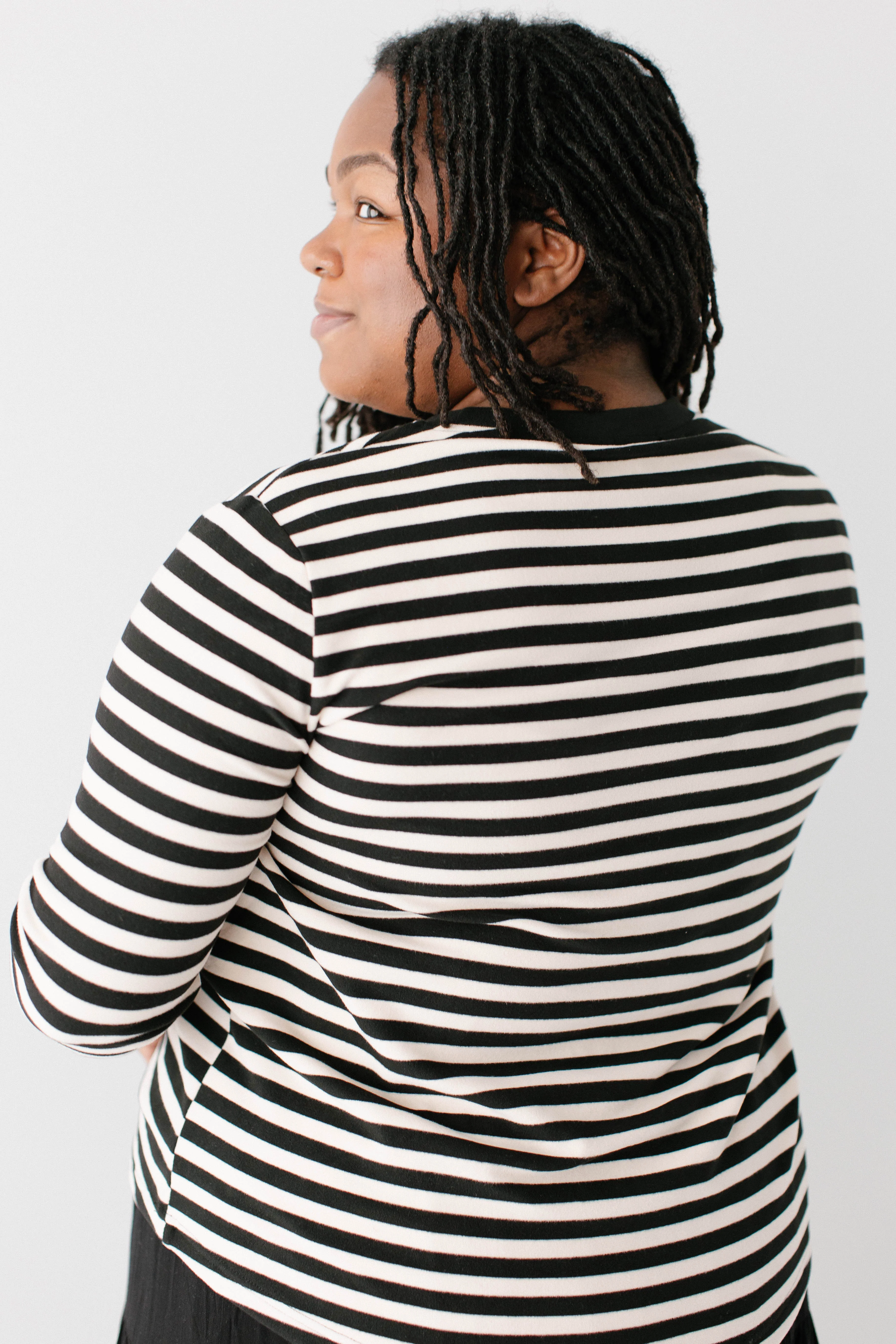 'Carrie' Black Stripe Soft Knit Top FINAL SALE - Image 5