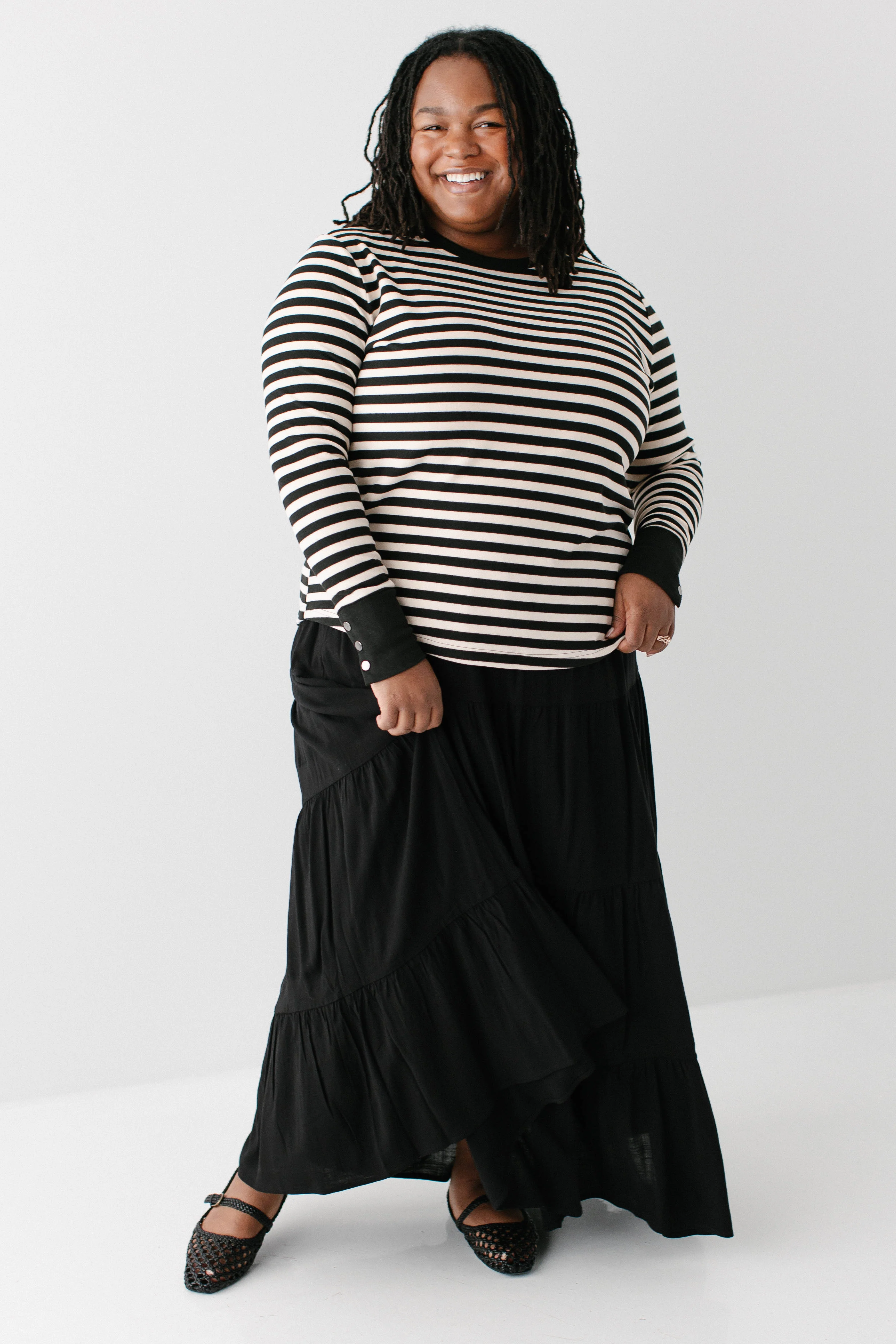 'Carrie' Black Stripe Soft Knit Top FINAL SALE - Image 6