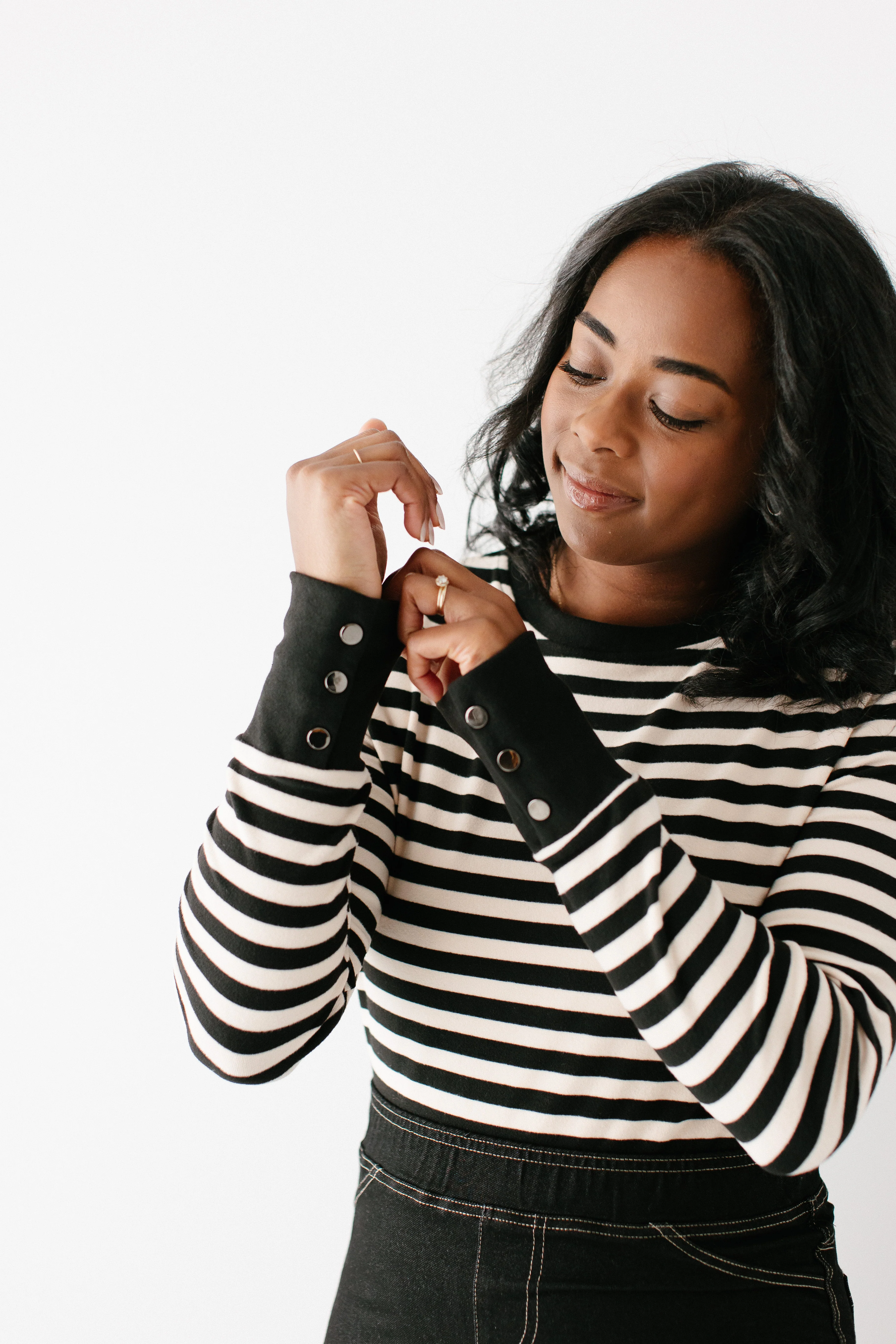 'Carrie' Black Stripe Soft Knit Top FINAL SALE - Image 8