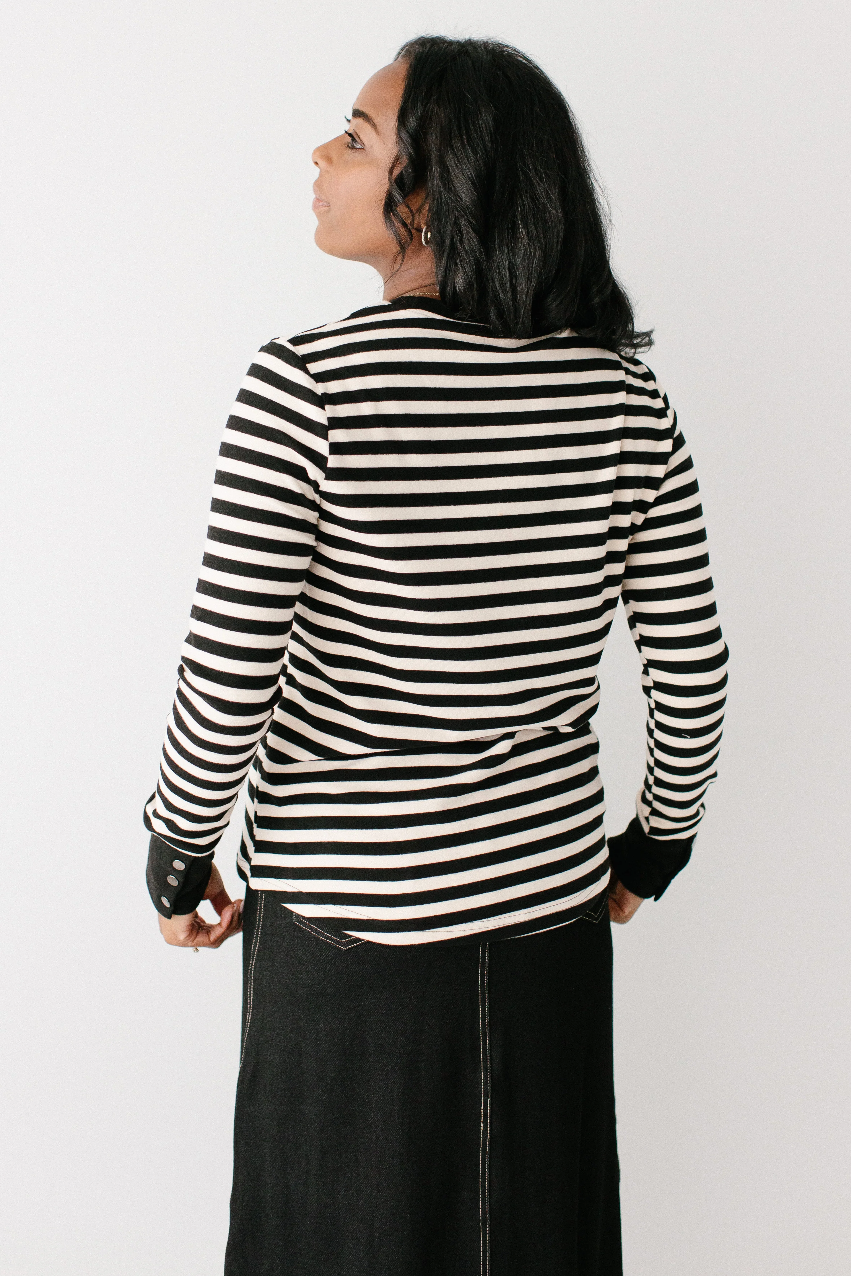 'Carrie' Black Stripe Soft Knit Top FINAL SALE - Image 9
