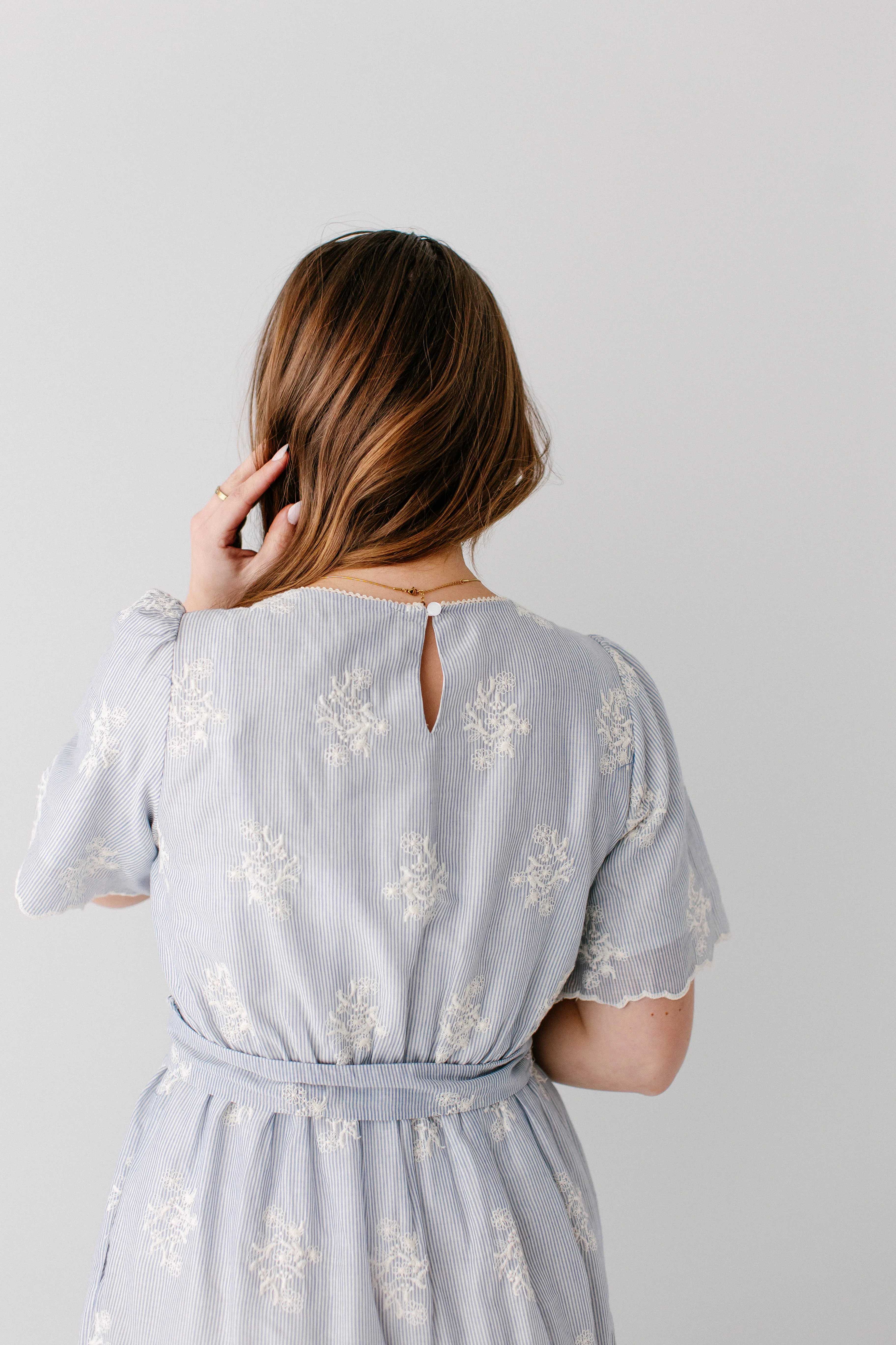 'Cassia' Embroidered Floral V-Neck Midi Dress FINAL SALE - Image 6