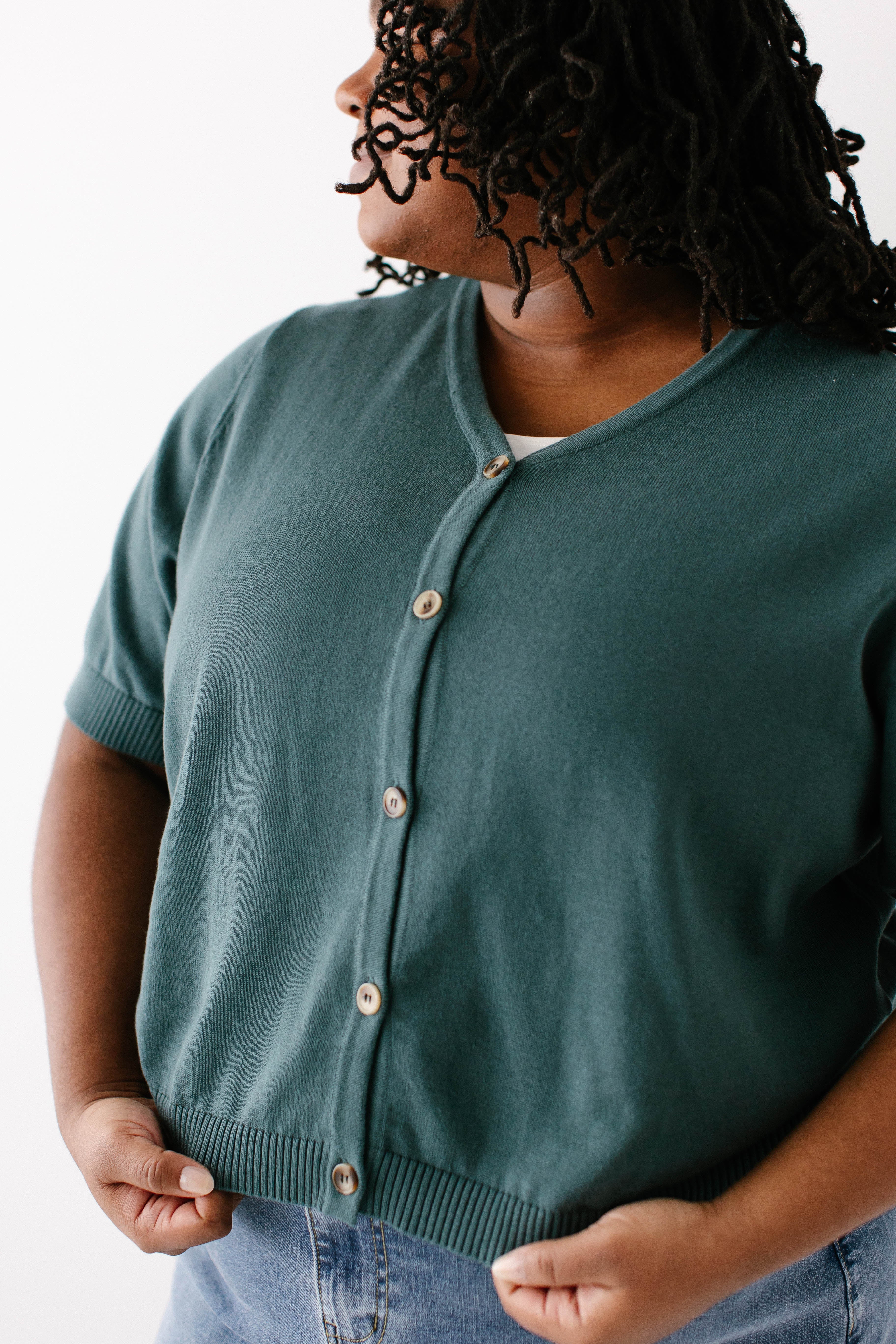 Catherine Short Sleeve Cotton Cardigan - Image 10