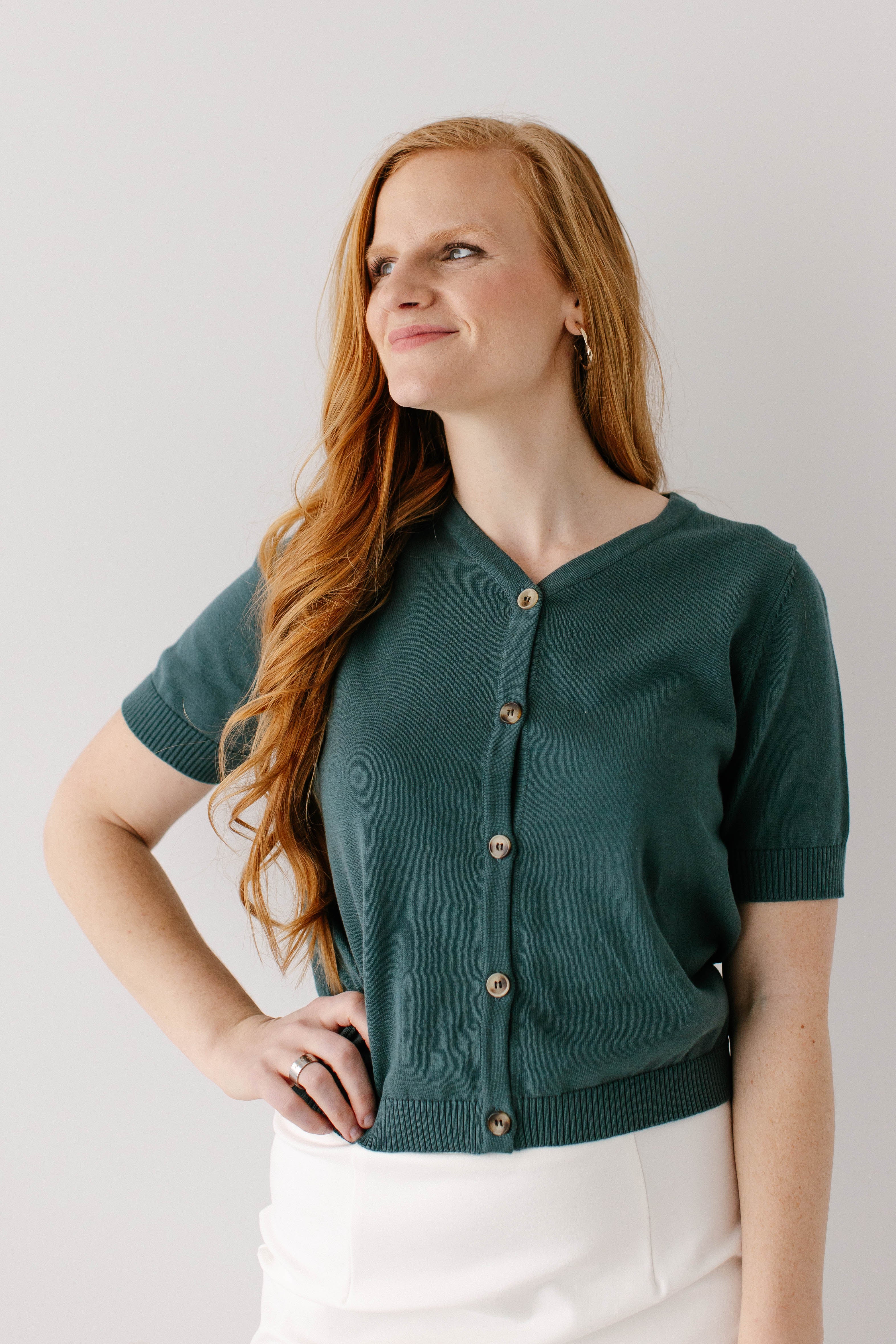 Catherine Short Sleeve Cotton Cardigan - Image 3