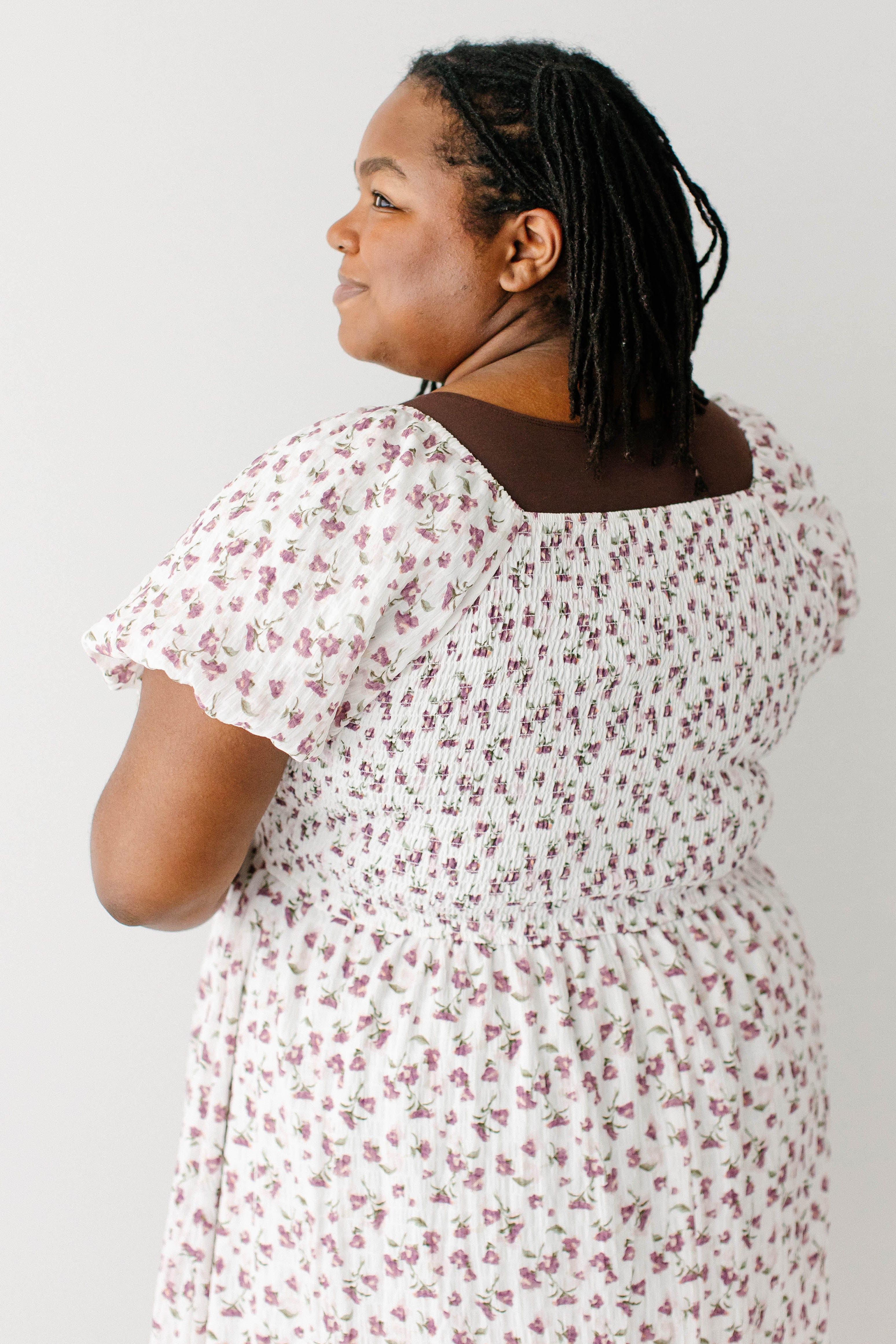 Charis Plum Floral Puff Sleeve Maxi Dress - Image 14