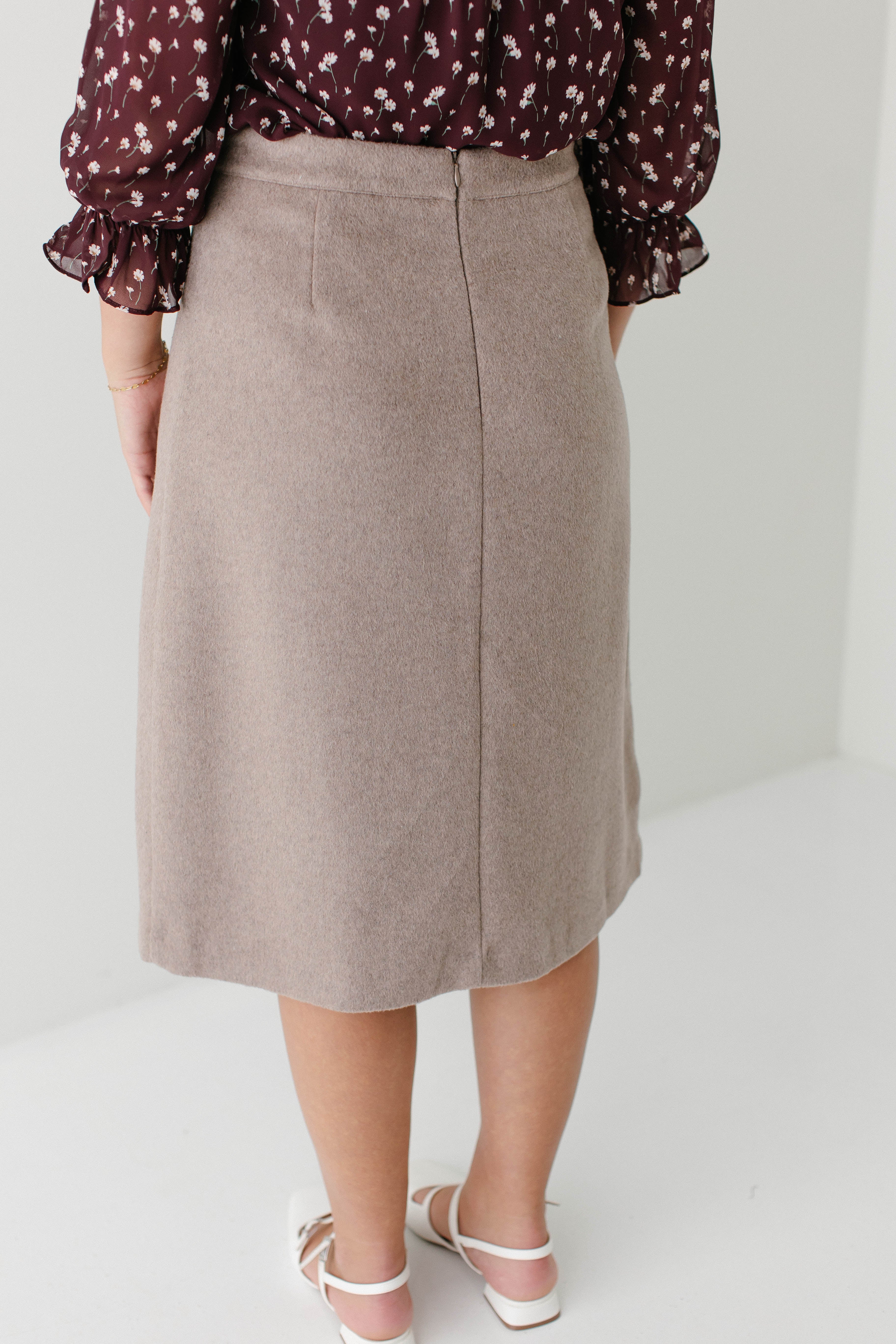 Charlotte Wool Blend A-Line Skirt FINAL SALE - Image 14