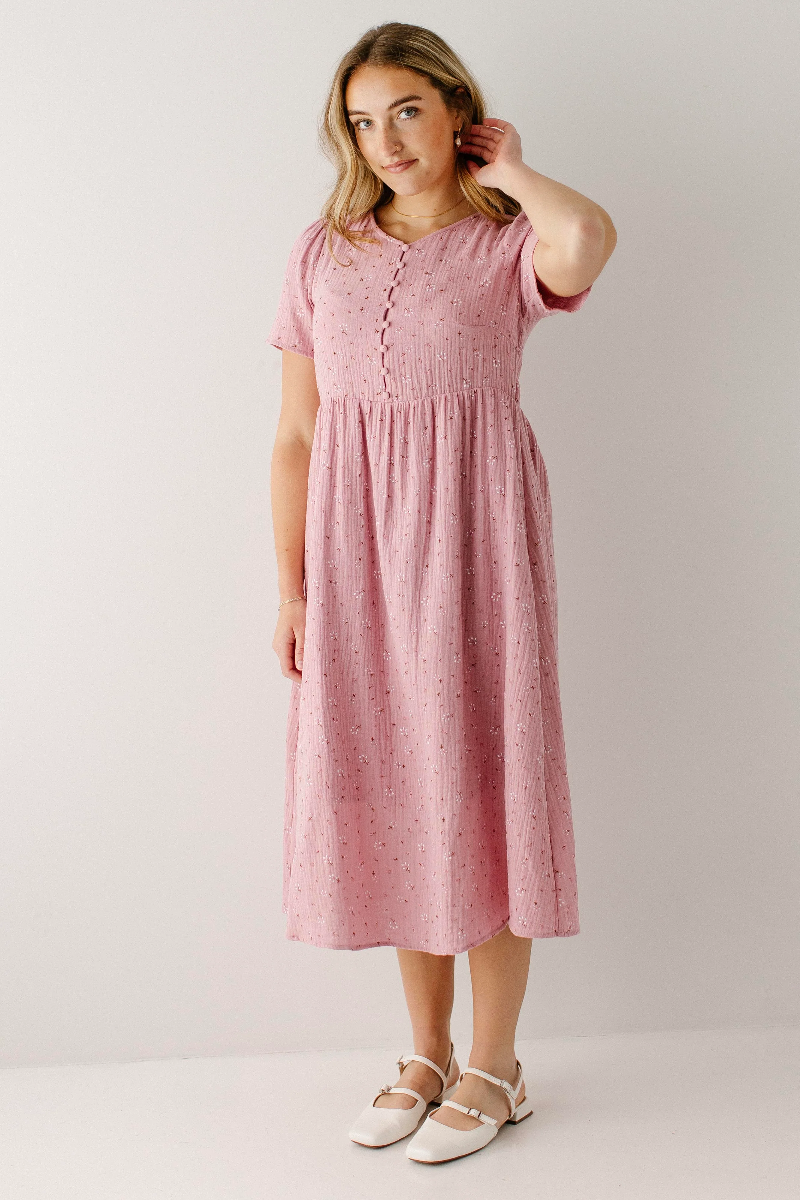 Cheryl Ditsy Floral Gauze Dress - Image 3