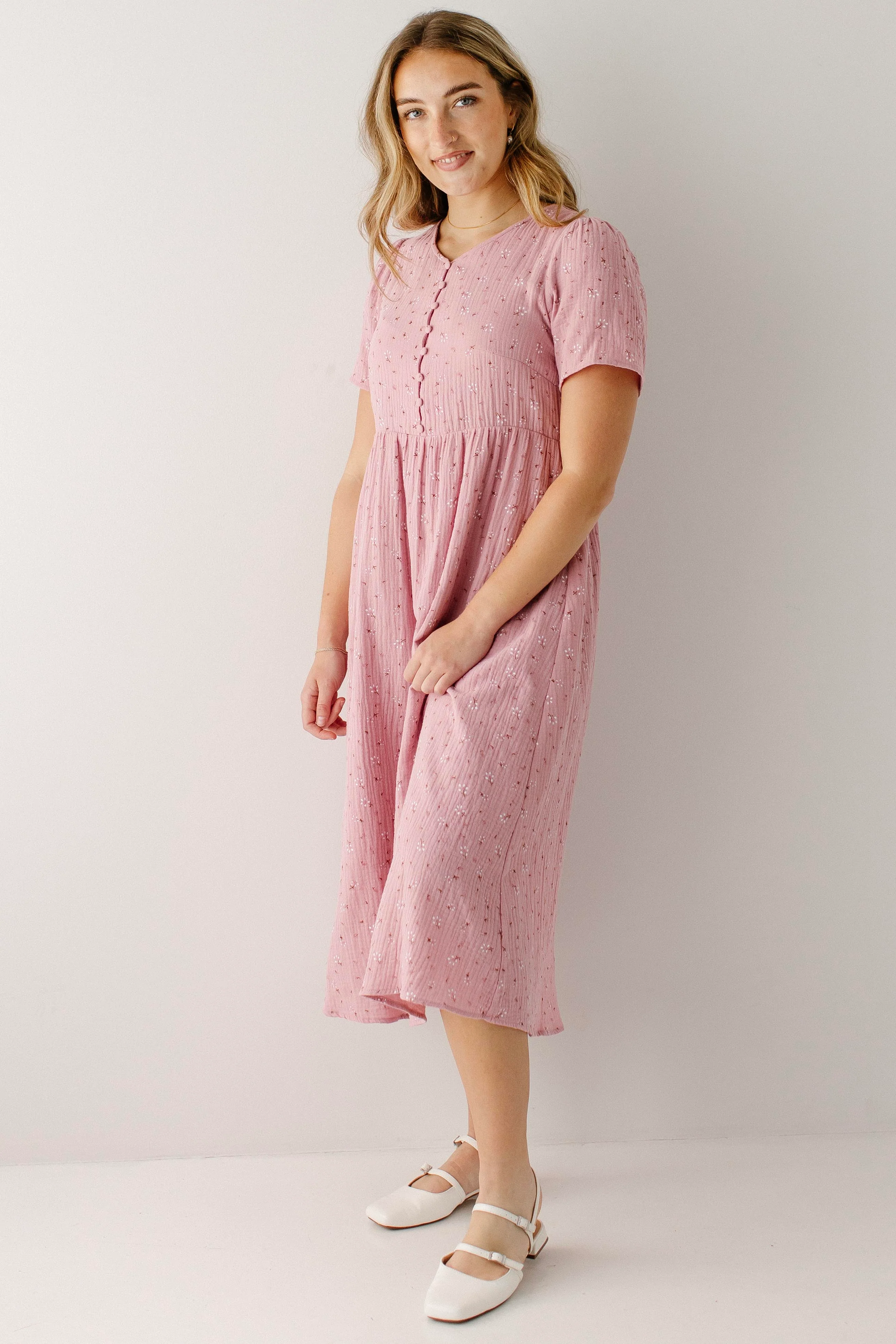 Cheryl Ditsy Floral Gauze Dress - Image 6