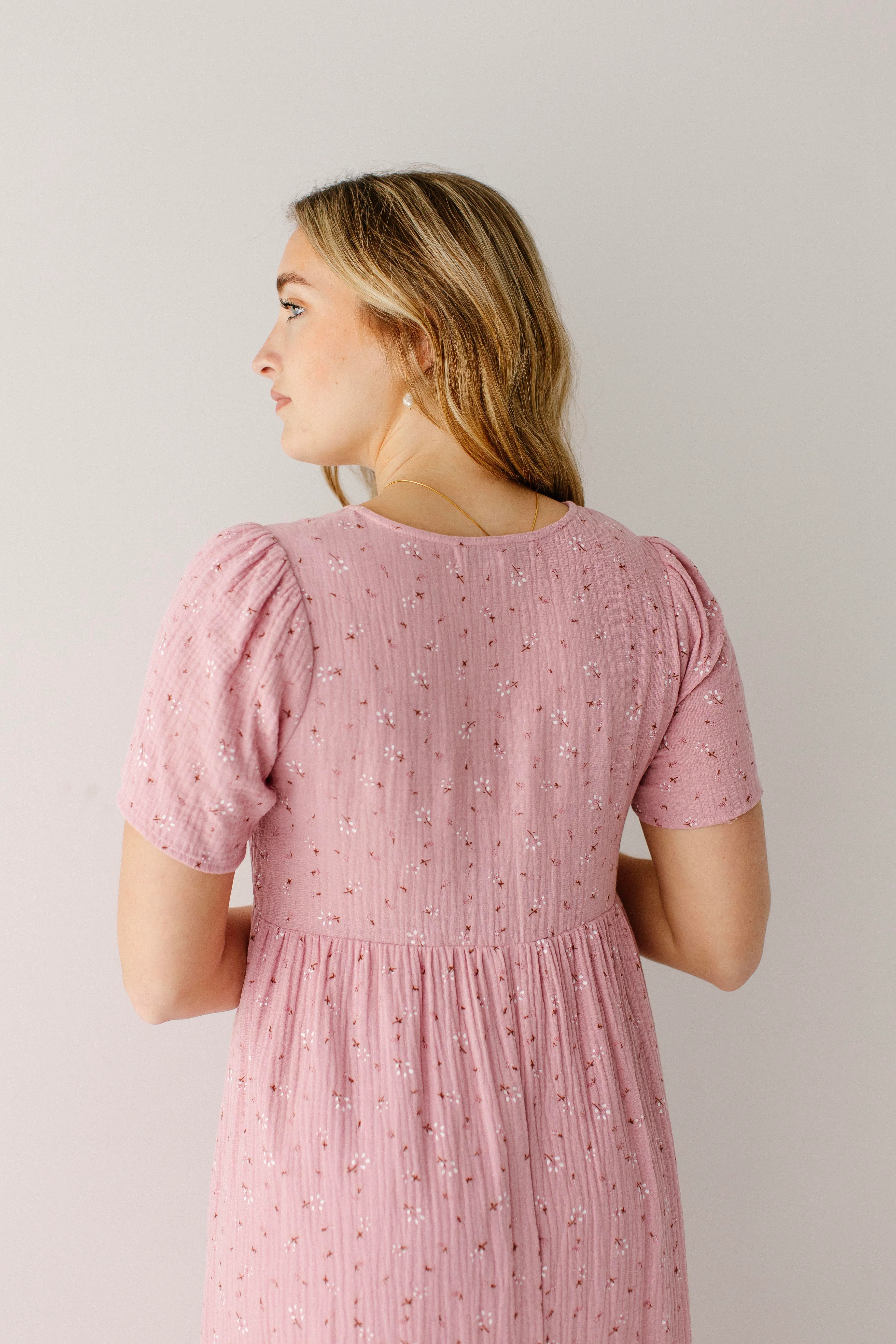 Cheryl Ditsy Floral Gauze Dress - Image 7