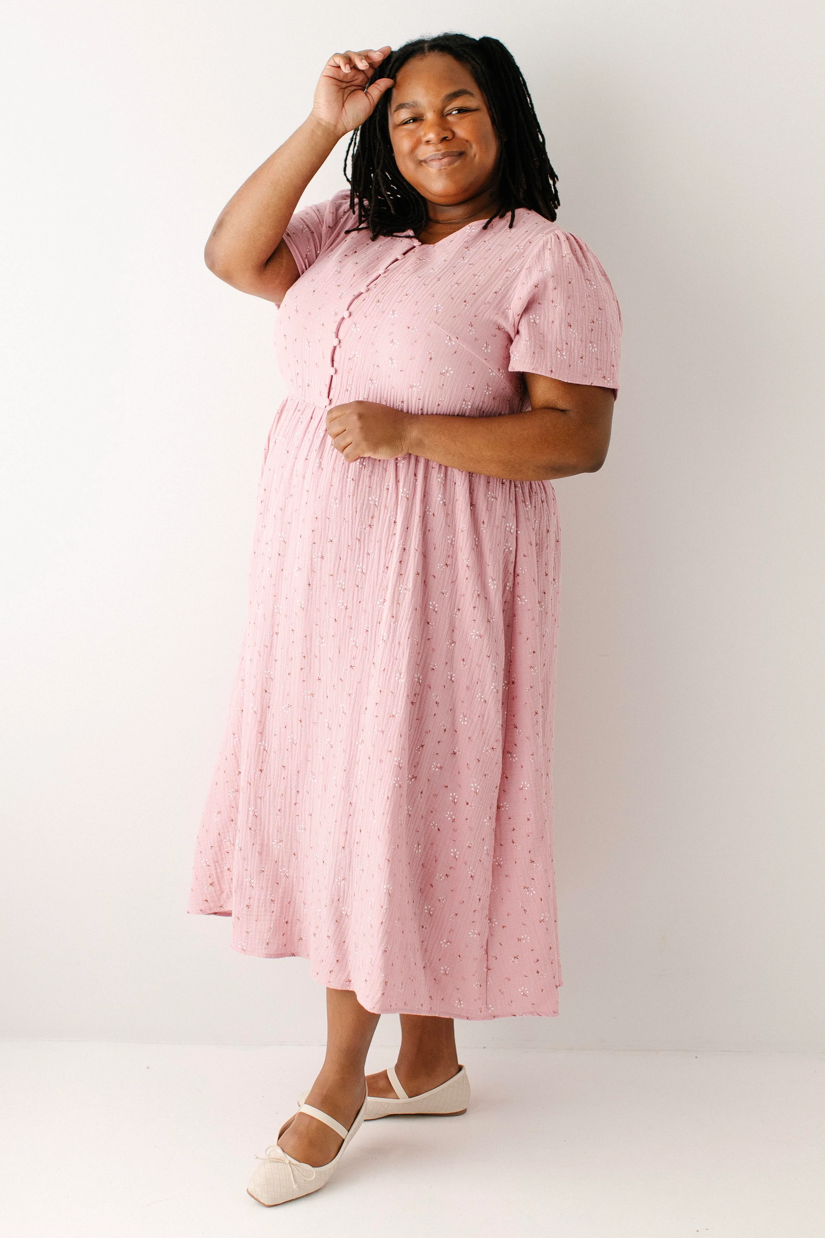 Cheryl Ditsy Floral Gauze Dress - Image 9