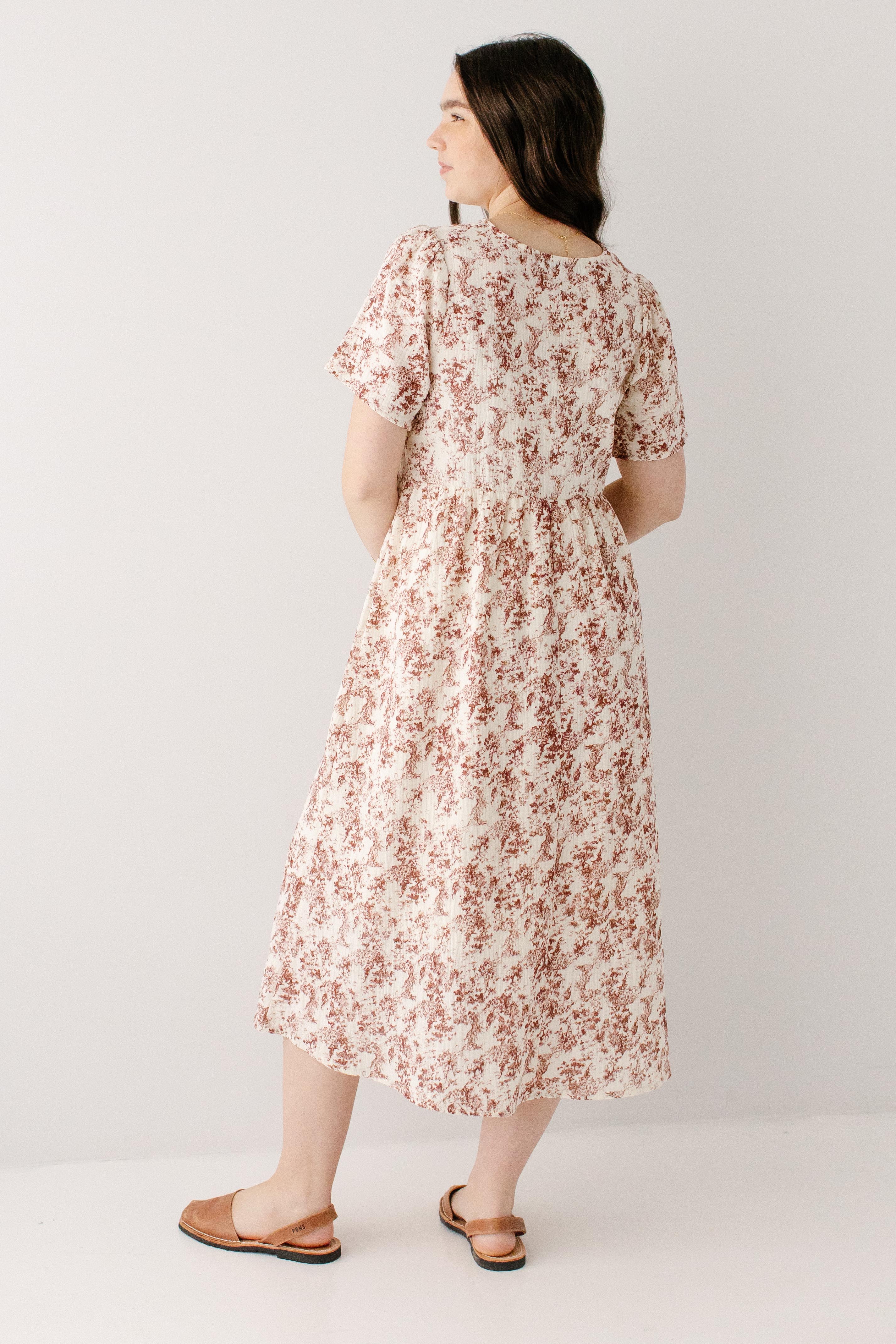 Cheryl Vintage Red Printed Gauze Dress - Image 8