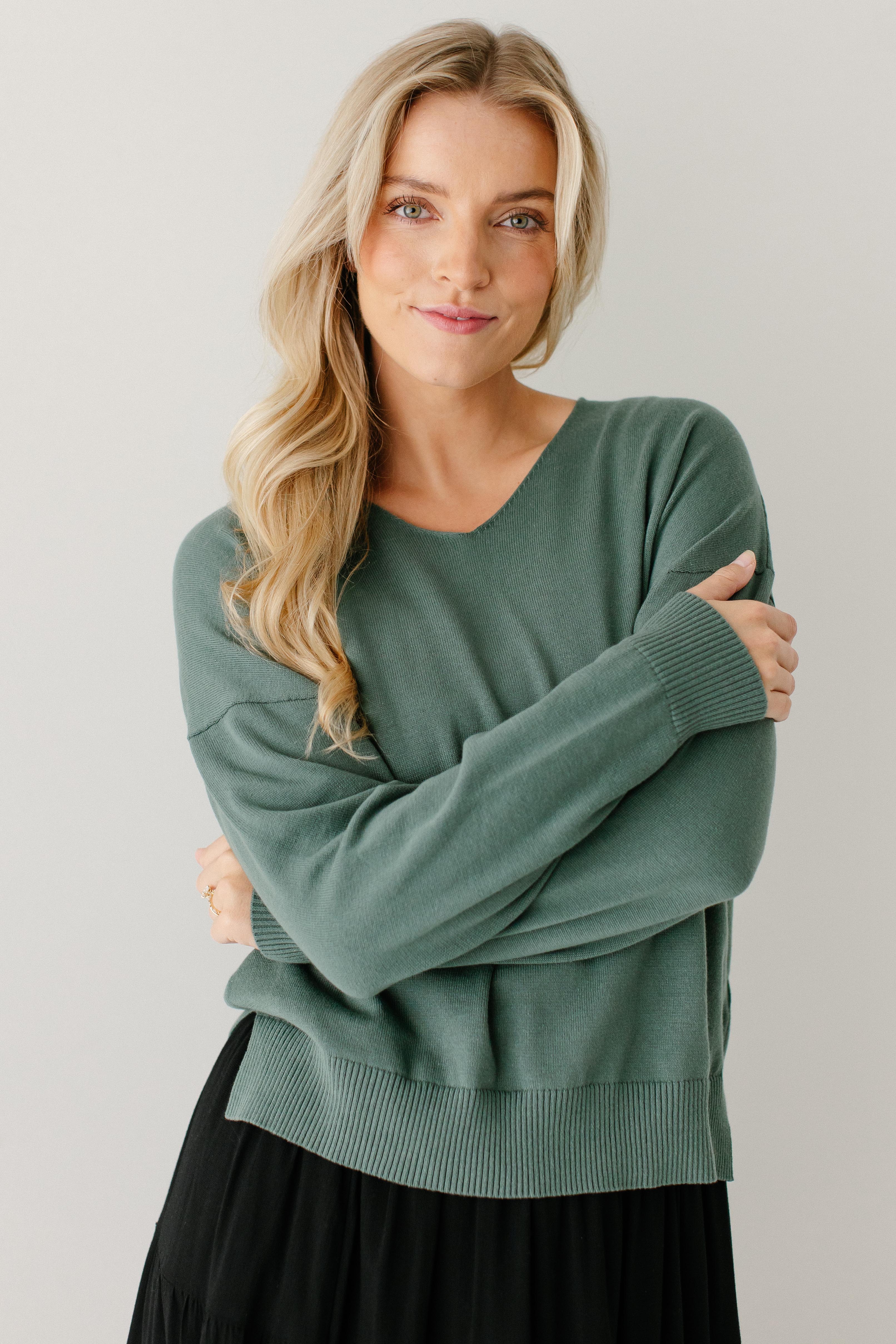 Cinda V-Neck Cotton Sweater FINAL SALE - Image 3